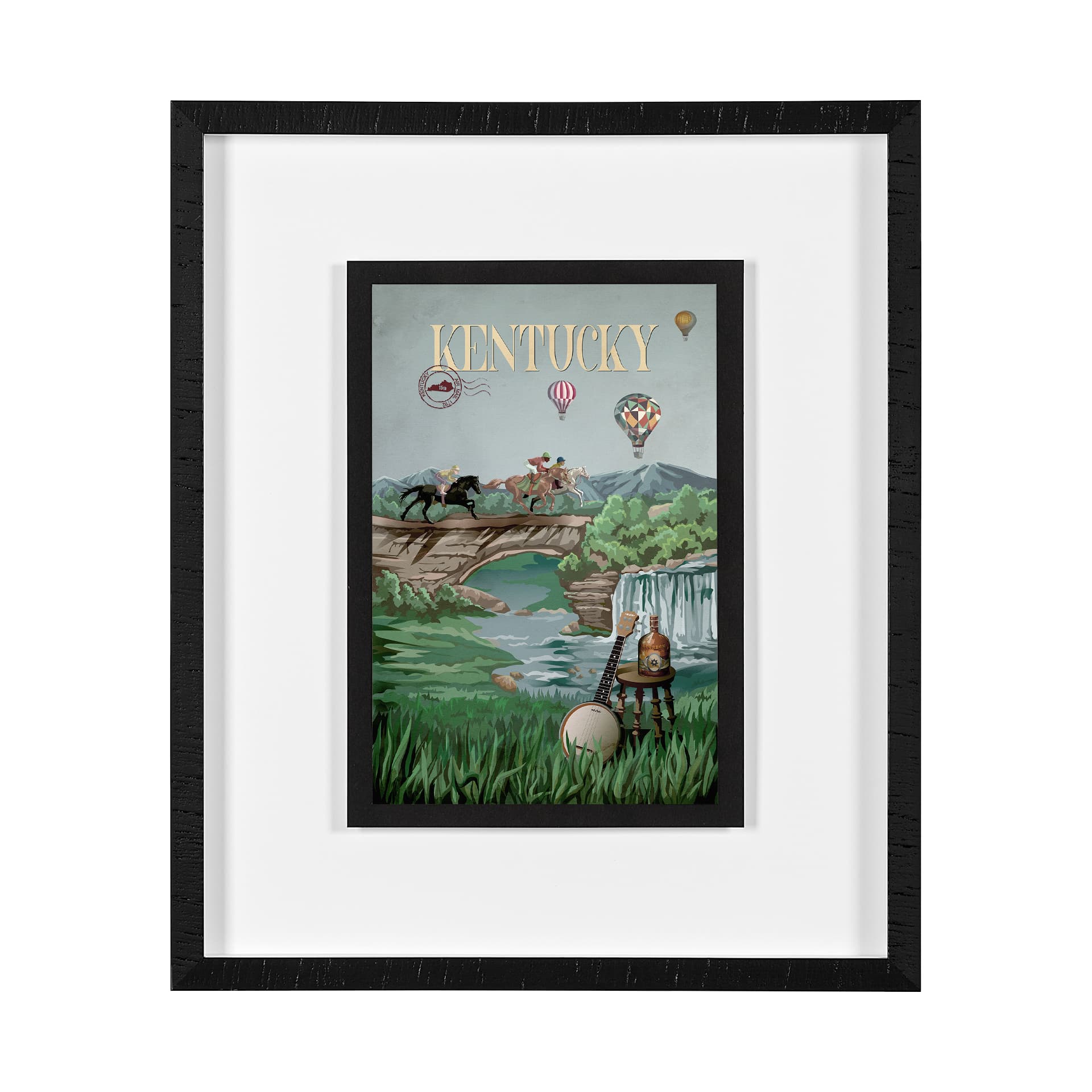 Kentucky Go USA (M) by Mercana Studio a Framed Art Print Matted under Glass — product photograph