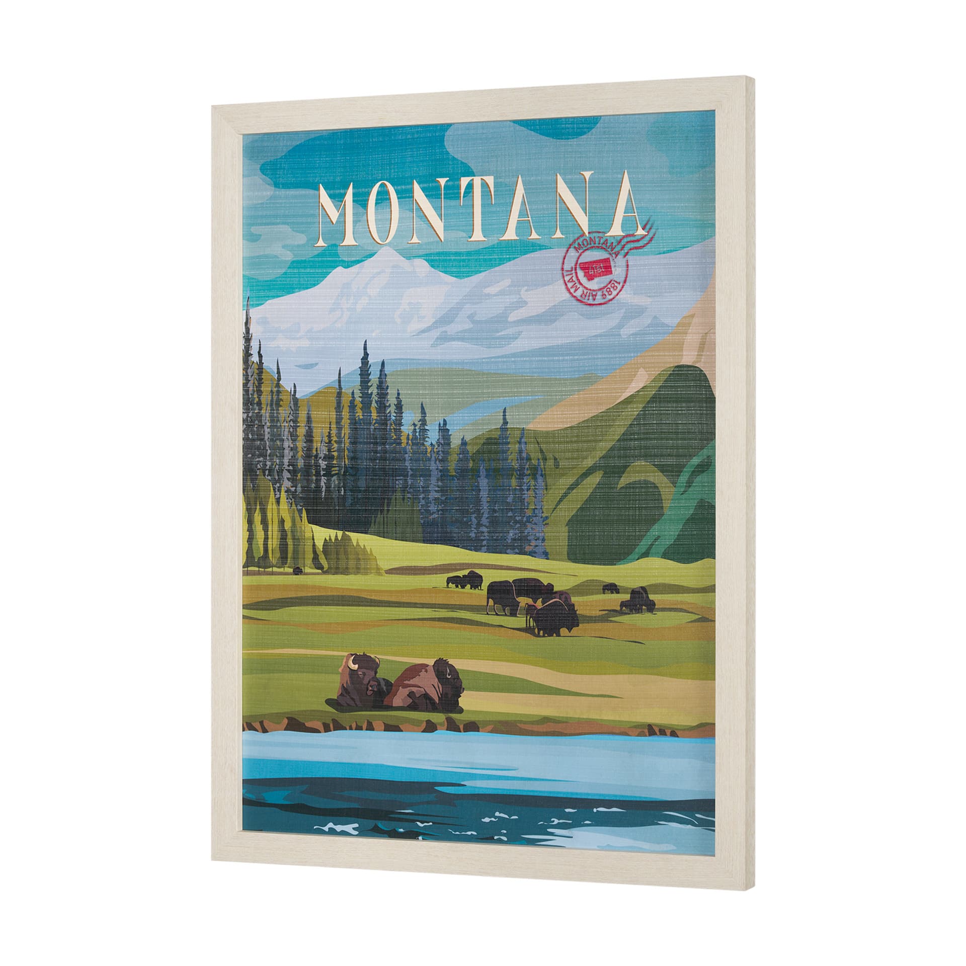 Montana Go USA (L) by Mercana Studio a Hand Embellished Decograph Framed Art Print — product photograph