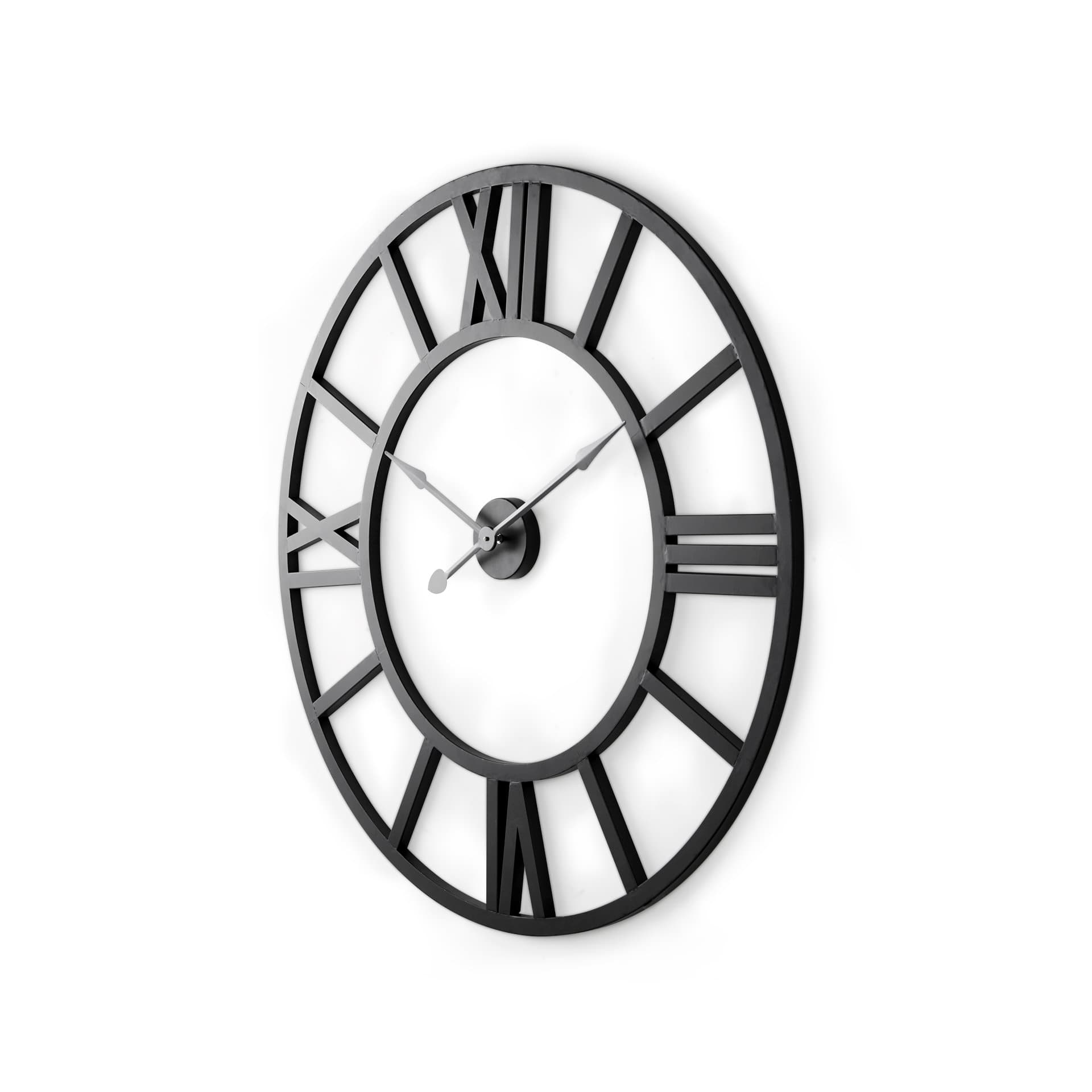 Stoke 30" Round Black Iron Wall Clock — product photograph