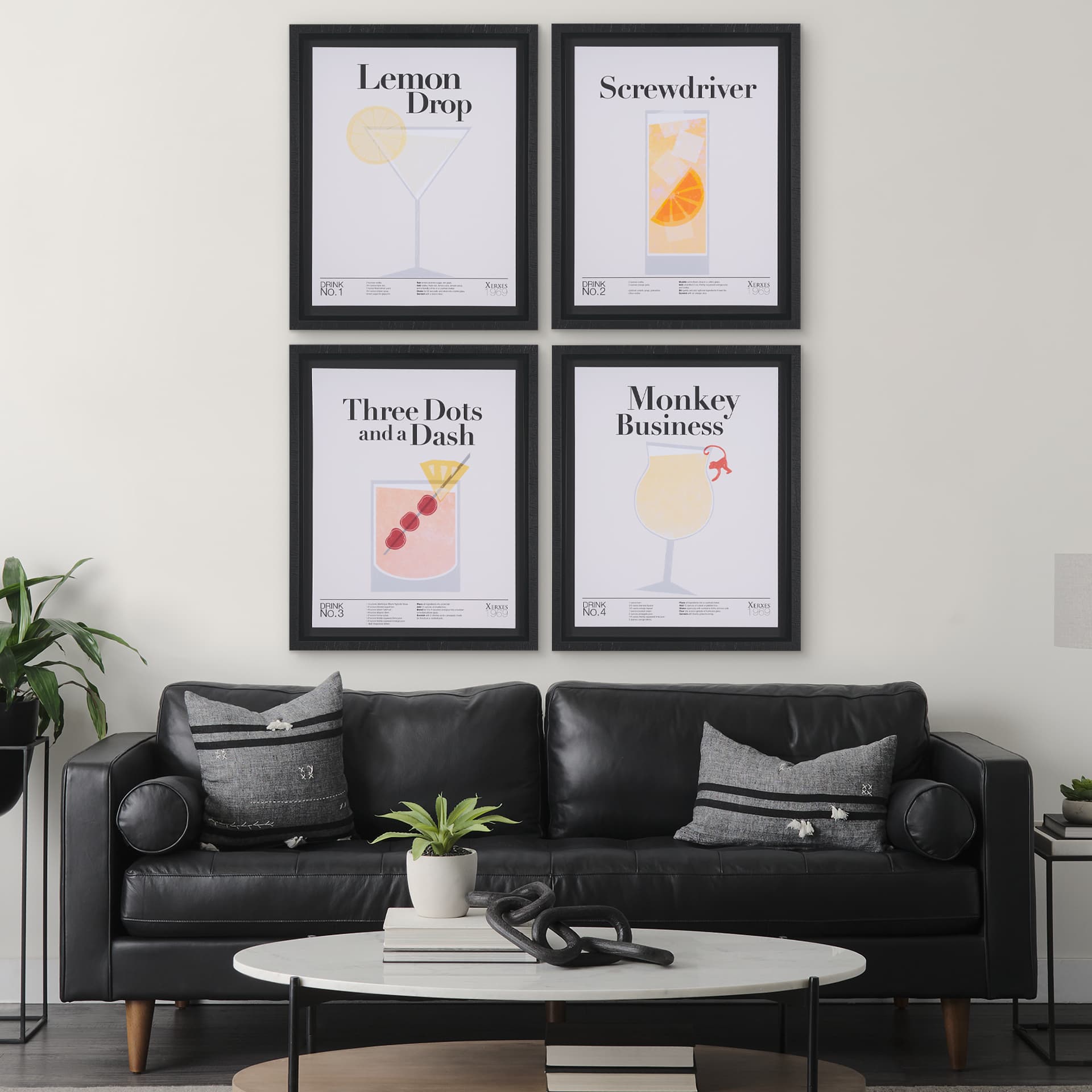 Lemon Drop by Mercana Studio a Hand Embellished Textured Framed Art Print Matted under Glass — in a styled room