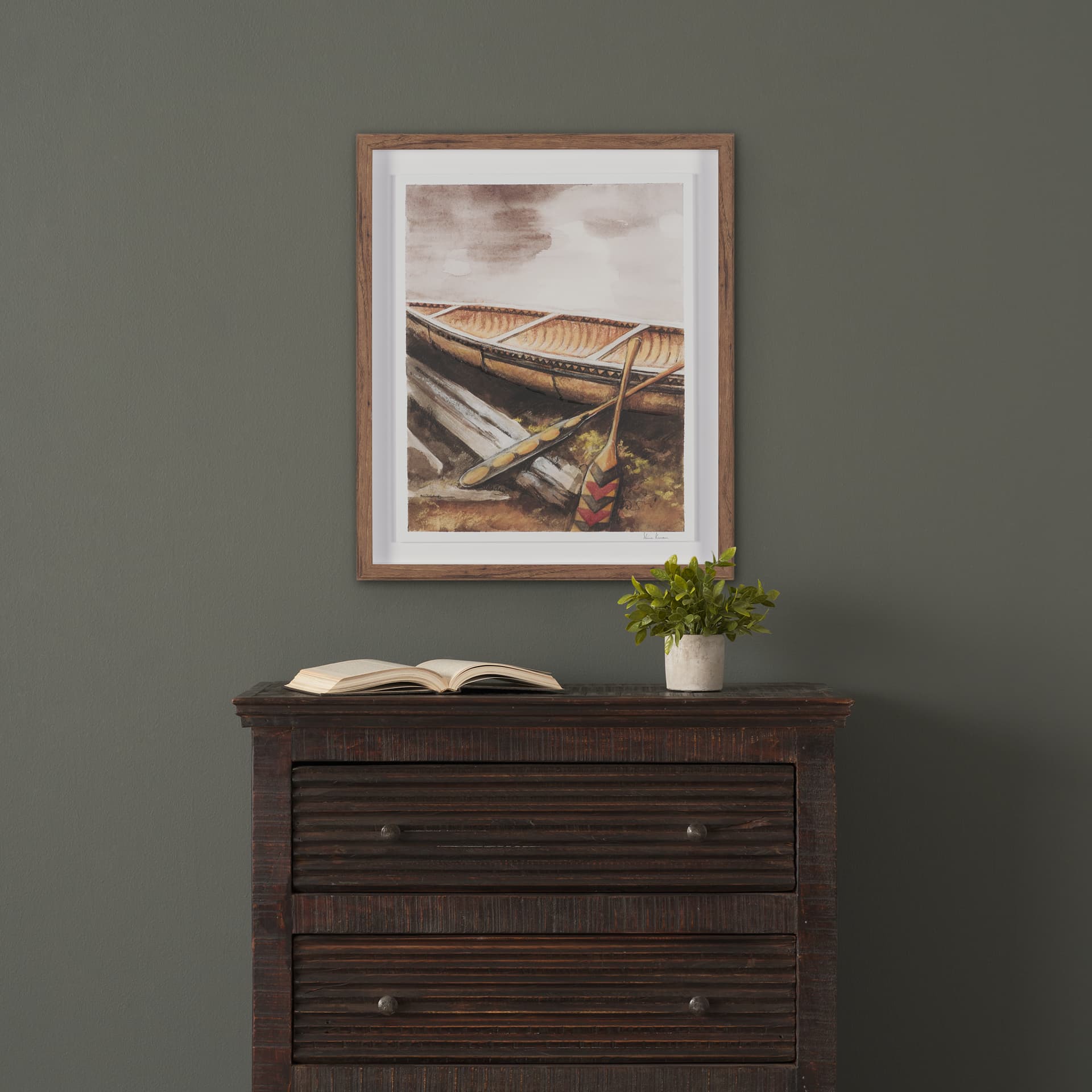 At The Cabin I by Mercana Studio Hand Embelished Framed Artwork Matted under Glass — product photograph