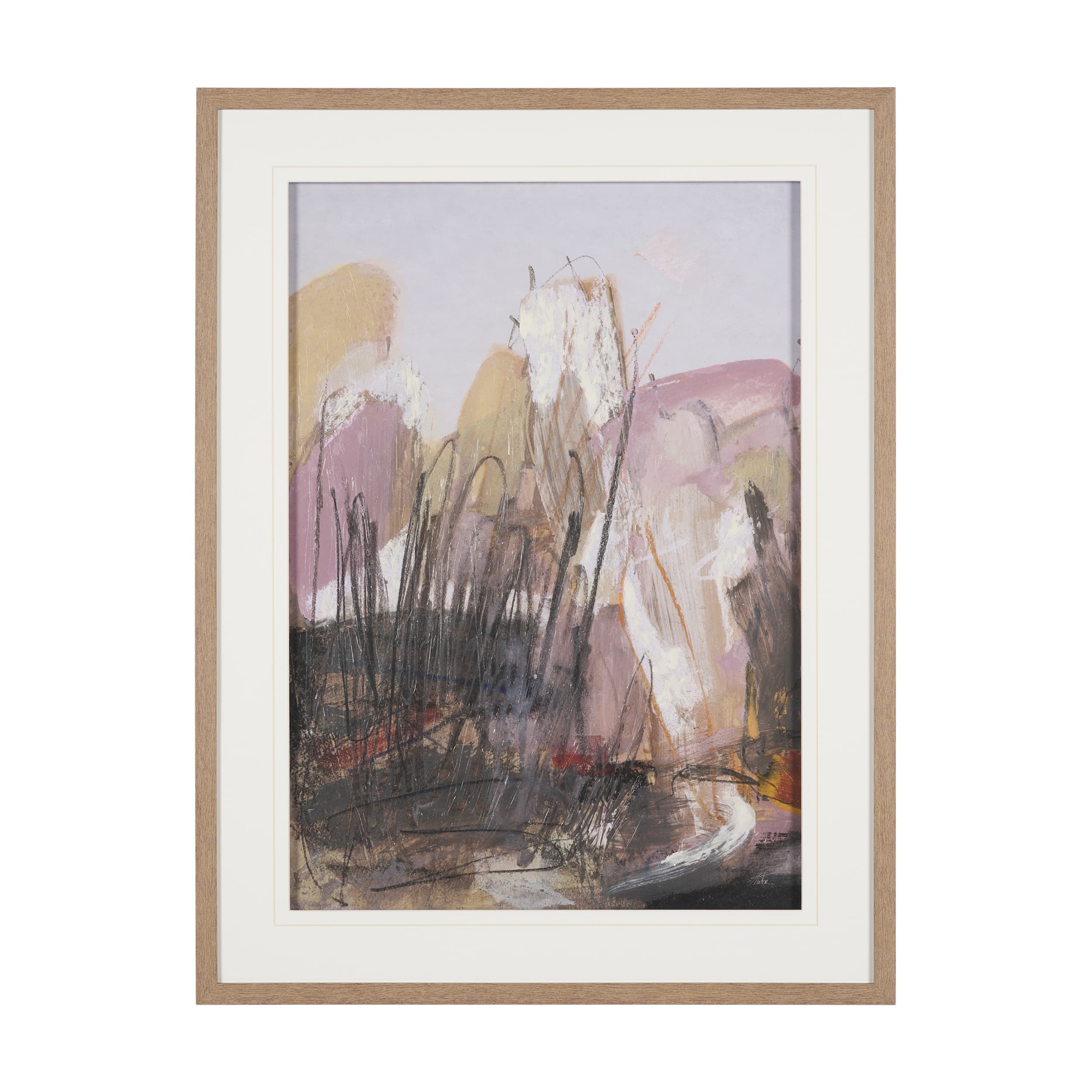 Abstract Autumn 2 by Mercana Studio Hand-Embellished Textured Framed Artwork Matted under Glass — product photograph