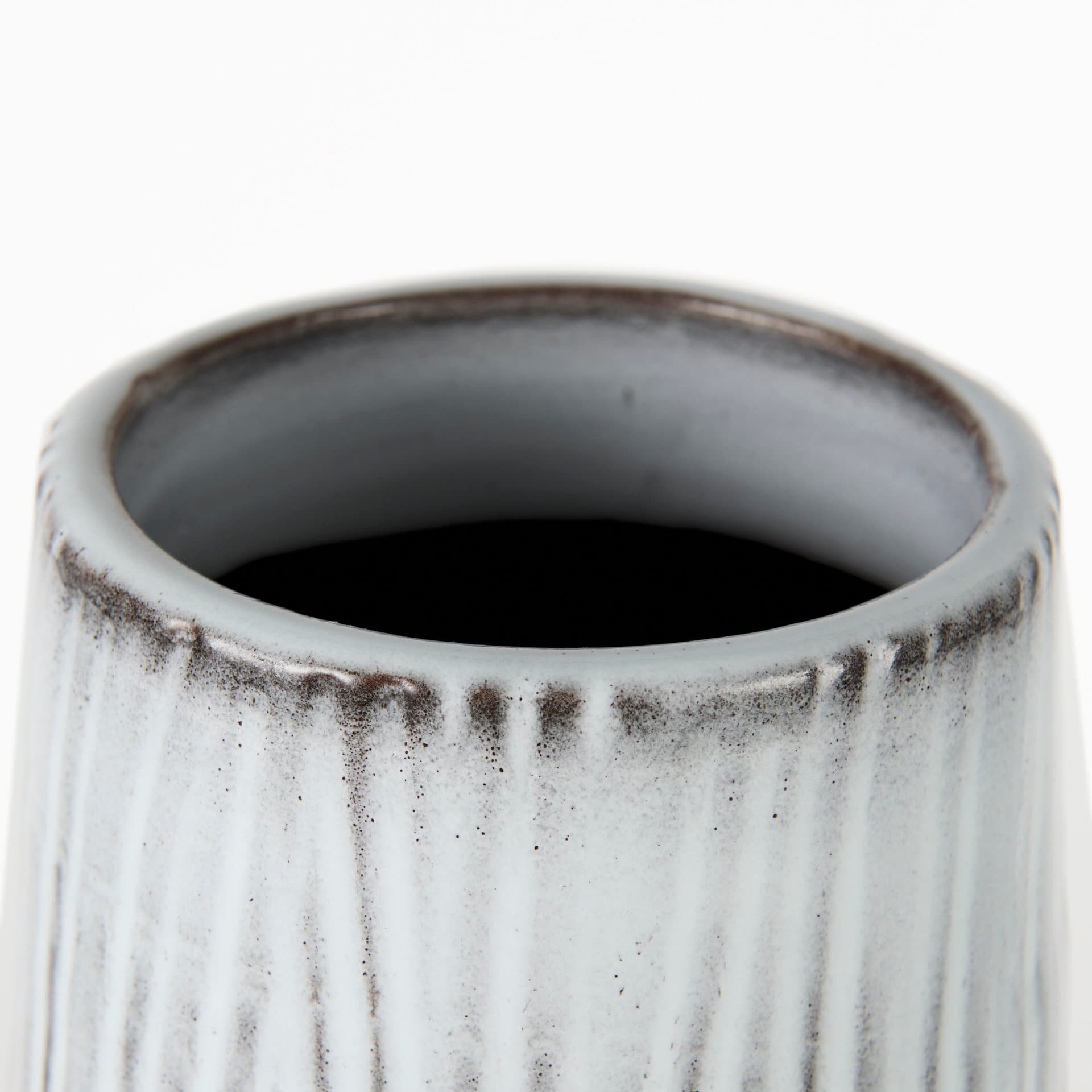 Tanami I Tall Dark Brown/White Ceramic Vase — product photograph