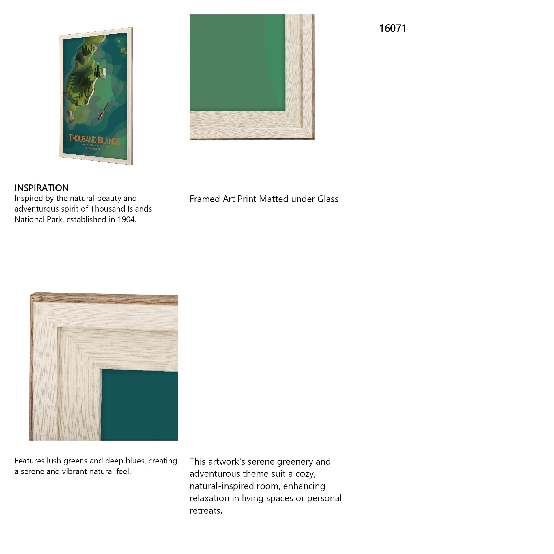 Thousand Islands GO (XL) by Mercana Studio Framed Artwork Matted under Glass — in a styled room