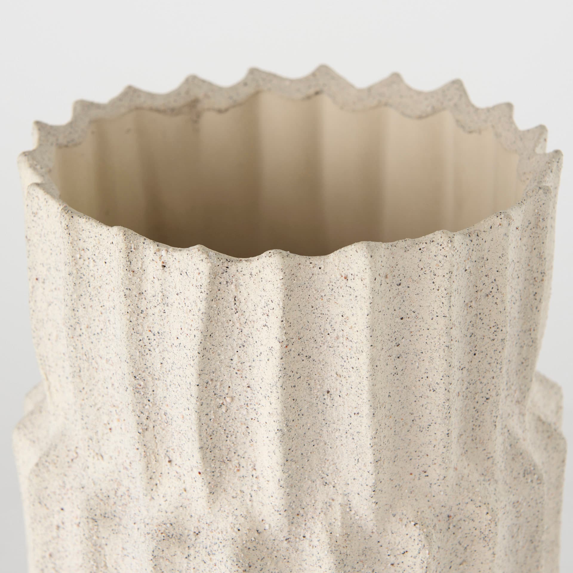 Cardon 14.4H Cream Ceramic Vase — product photograph