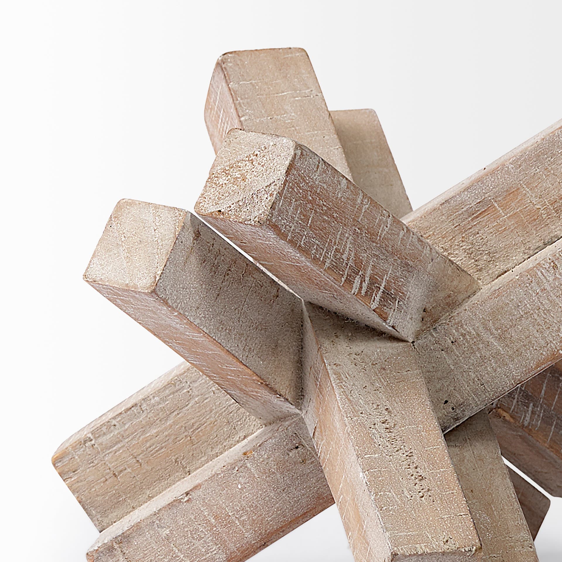 Vega II (Large) 7L x 7W Natural Wood Jack Object — product photograph
