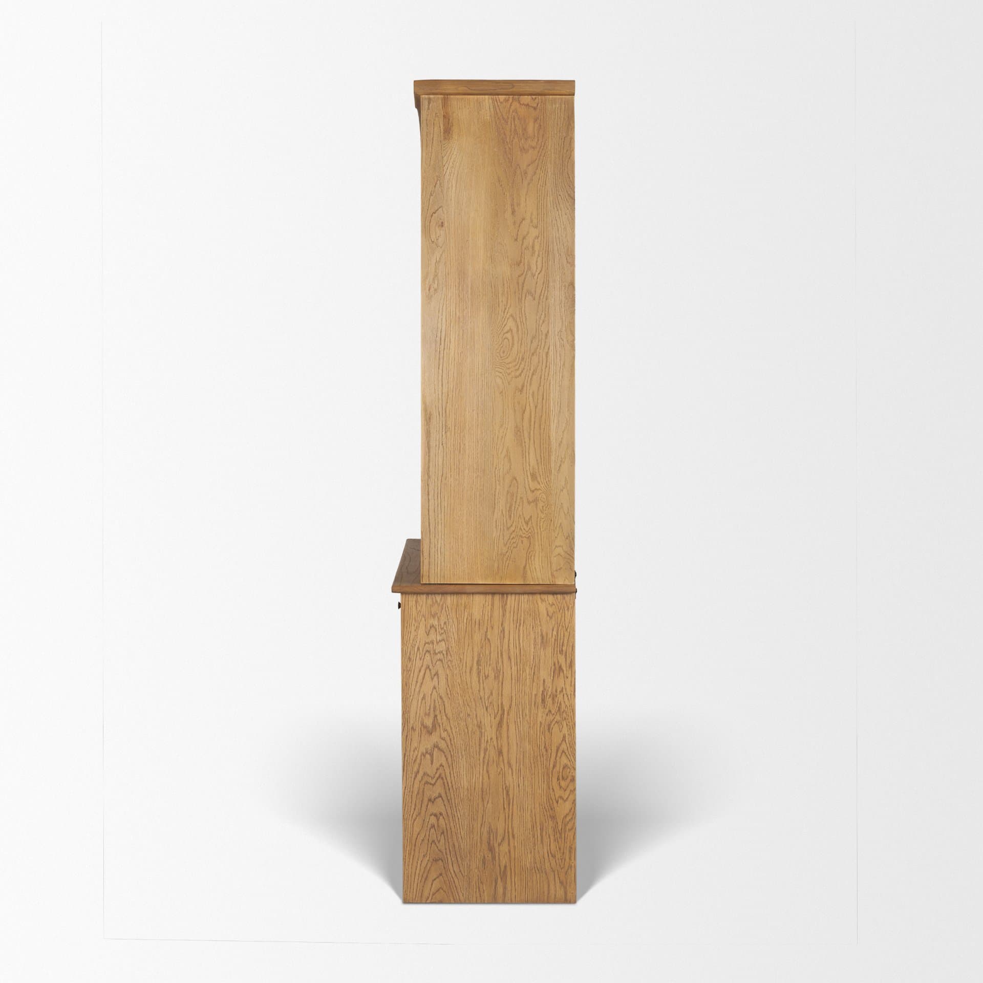 Carrington 85" Sideboard & Hutch | Brown Oak Wood w/ Brass Hardware — product photograph
