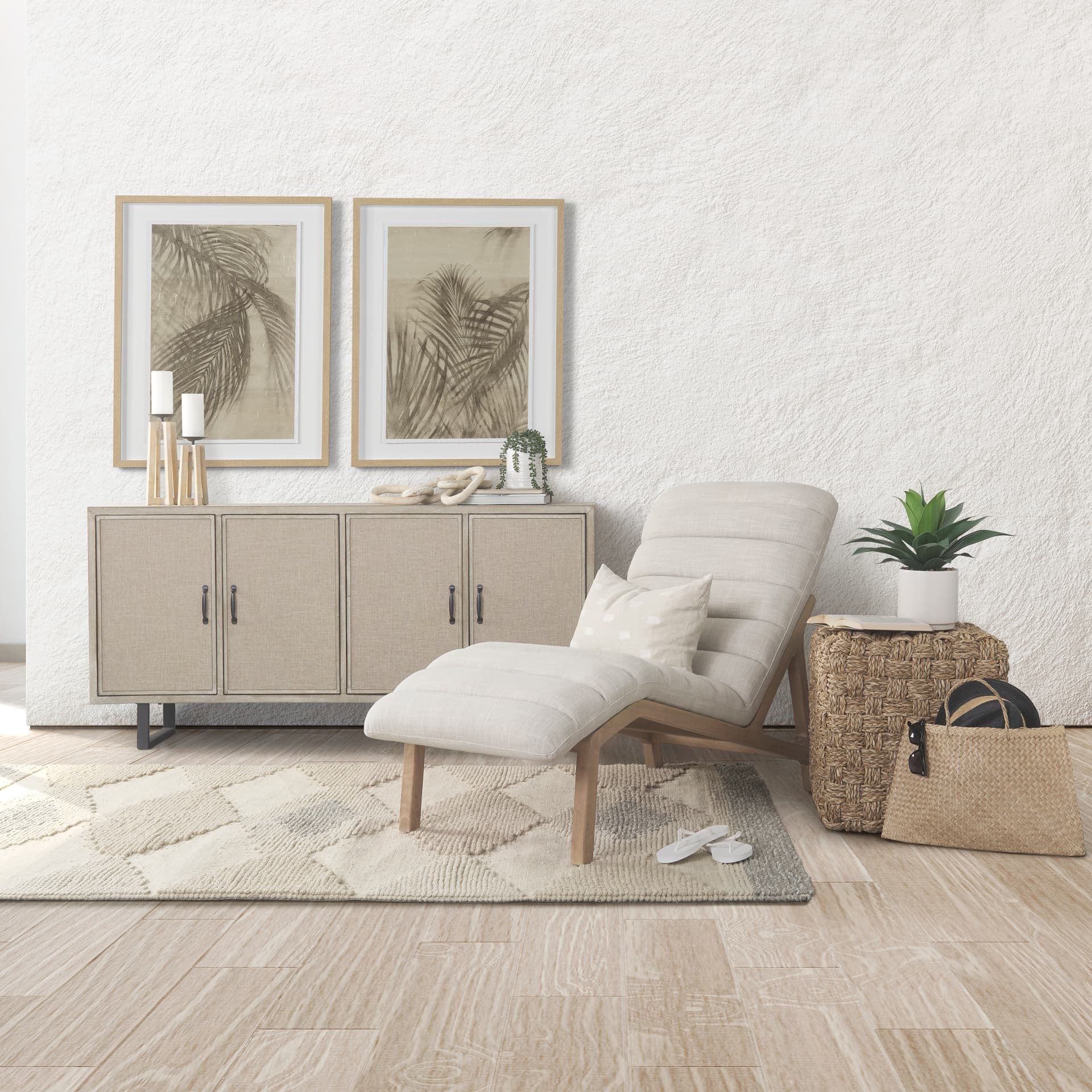 Shadows on Wood I by Mercana Studio a Hand Embellished Textured Framed Art Print Matted under Glass — in a styled room