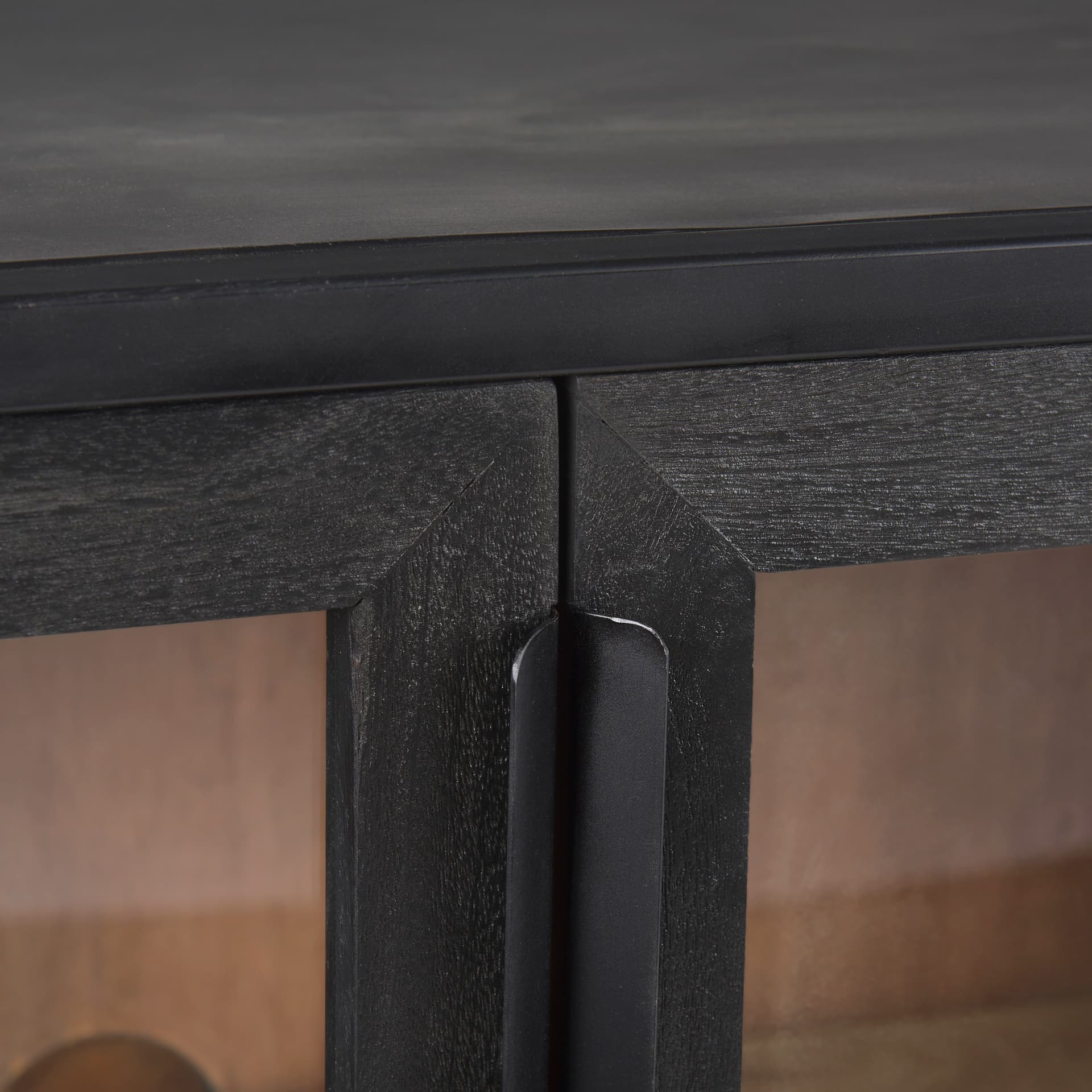 Sloan 40.0W Black Wood W/Black Metal Frame Accent Cabinet — product photograph