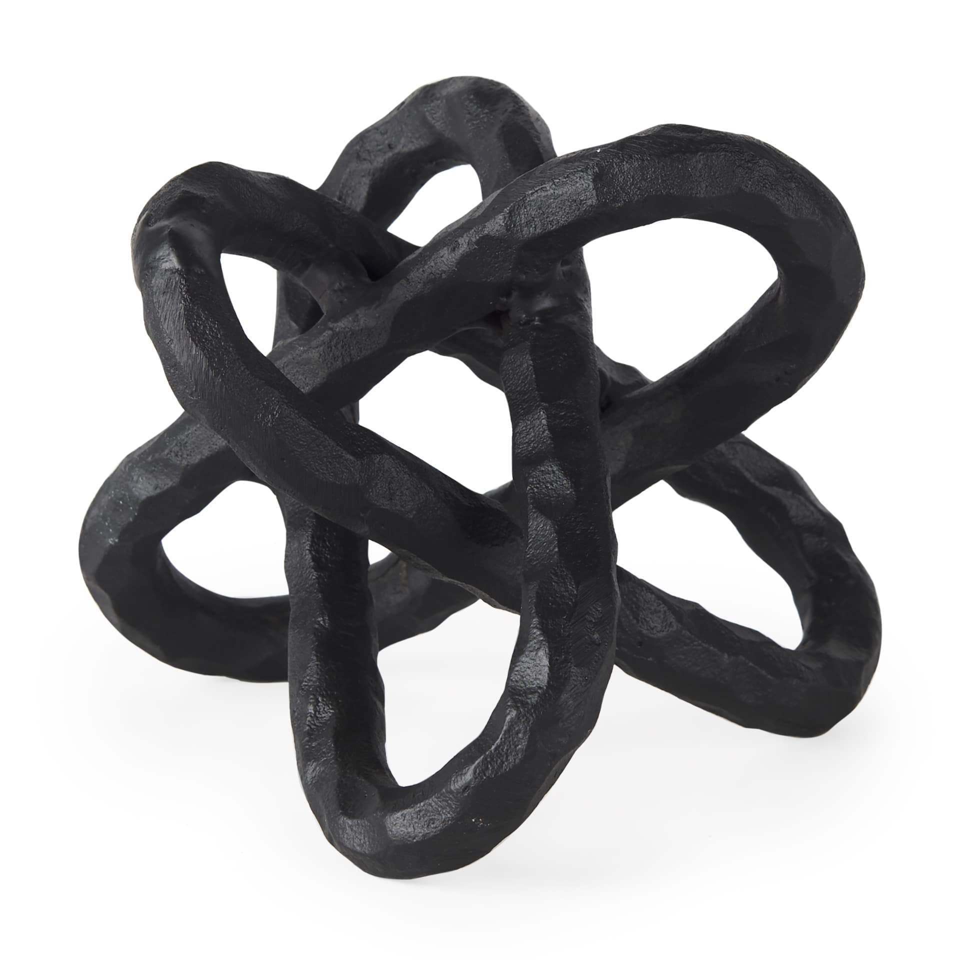Wilhelm I (Small) 7L x 7W Black Metal Link Decor Object — product photograph