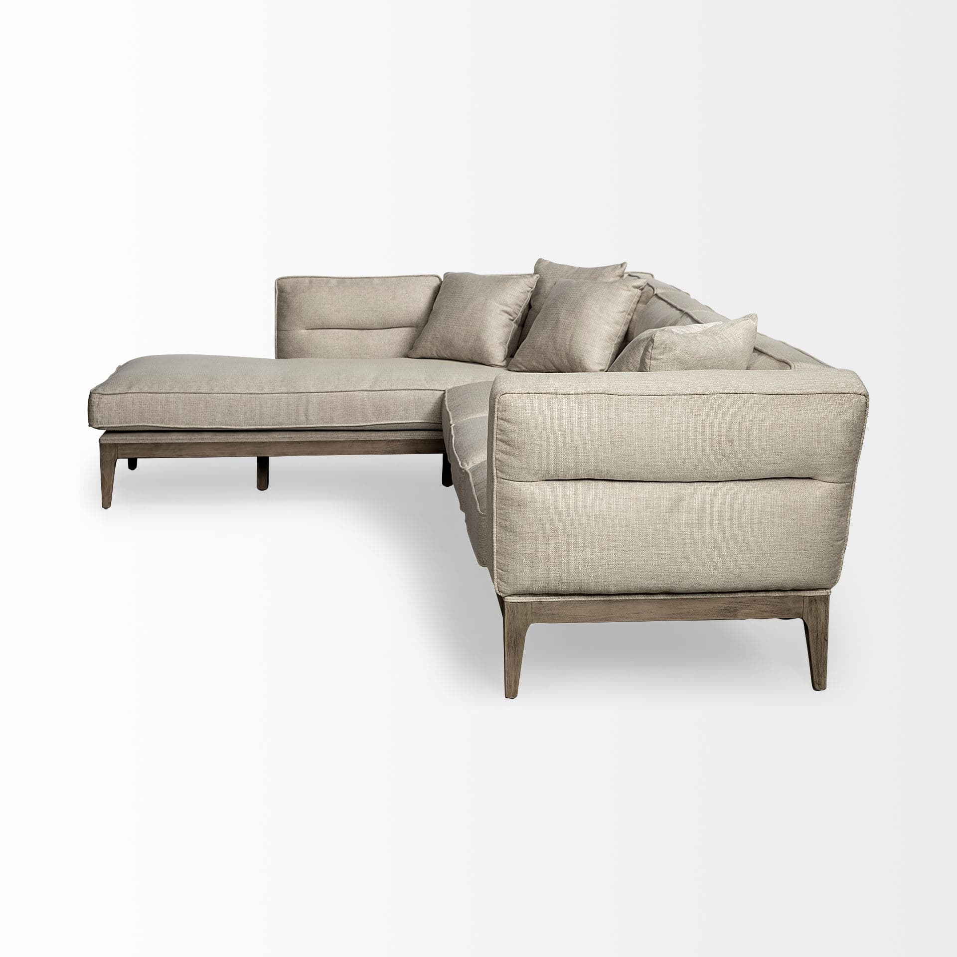 Denali IV 121" Beige Upholstered Wooden Frame Left Four Seater Sectional — product photograph