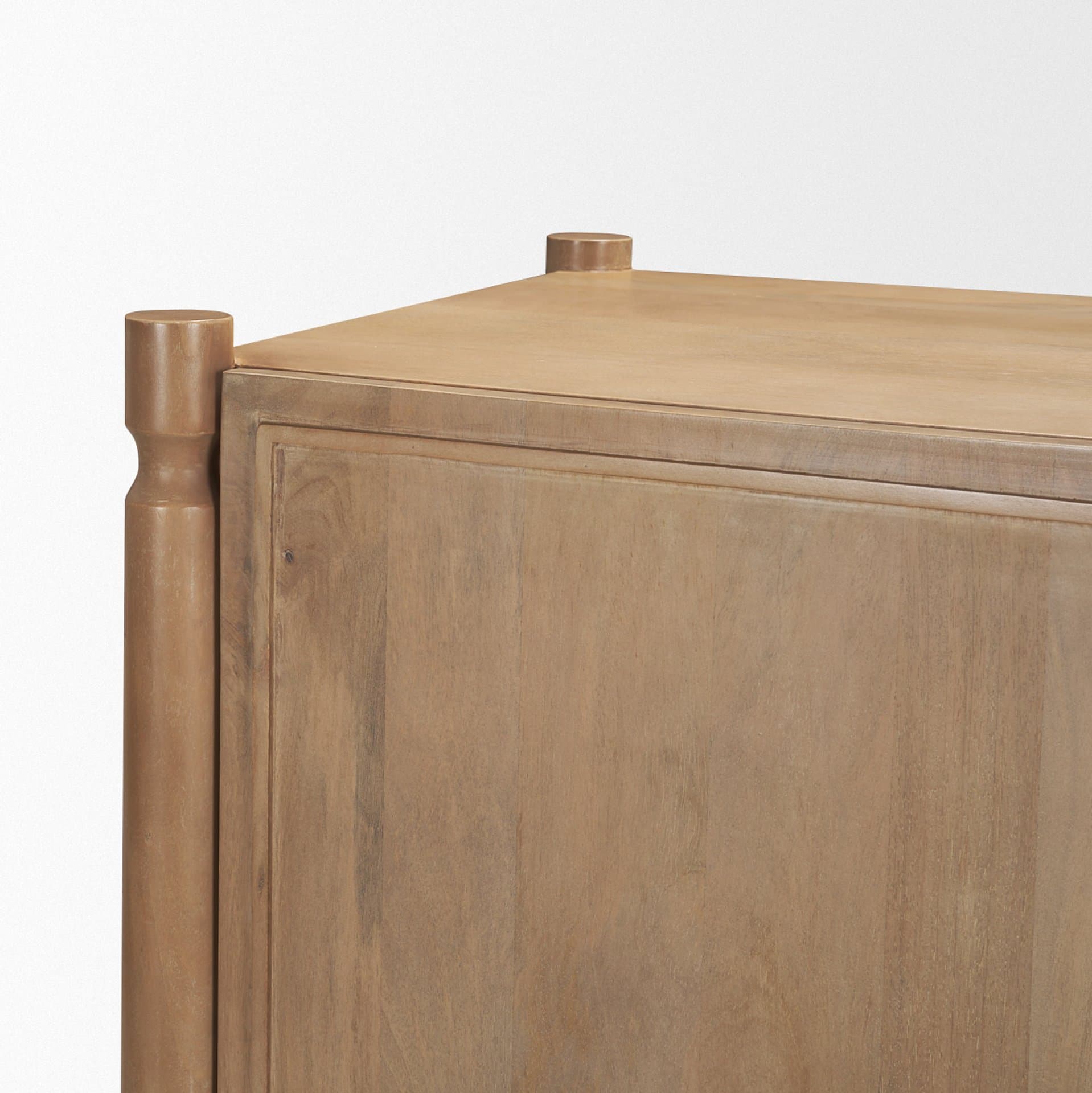 Phil Light Brown Wood 2 Door Bar Cabinet — product photograph