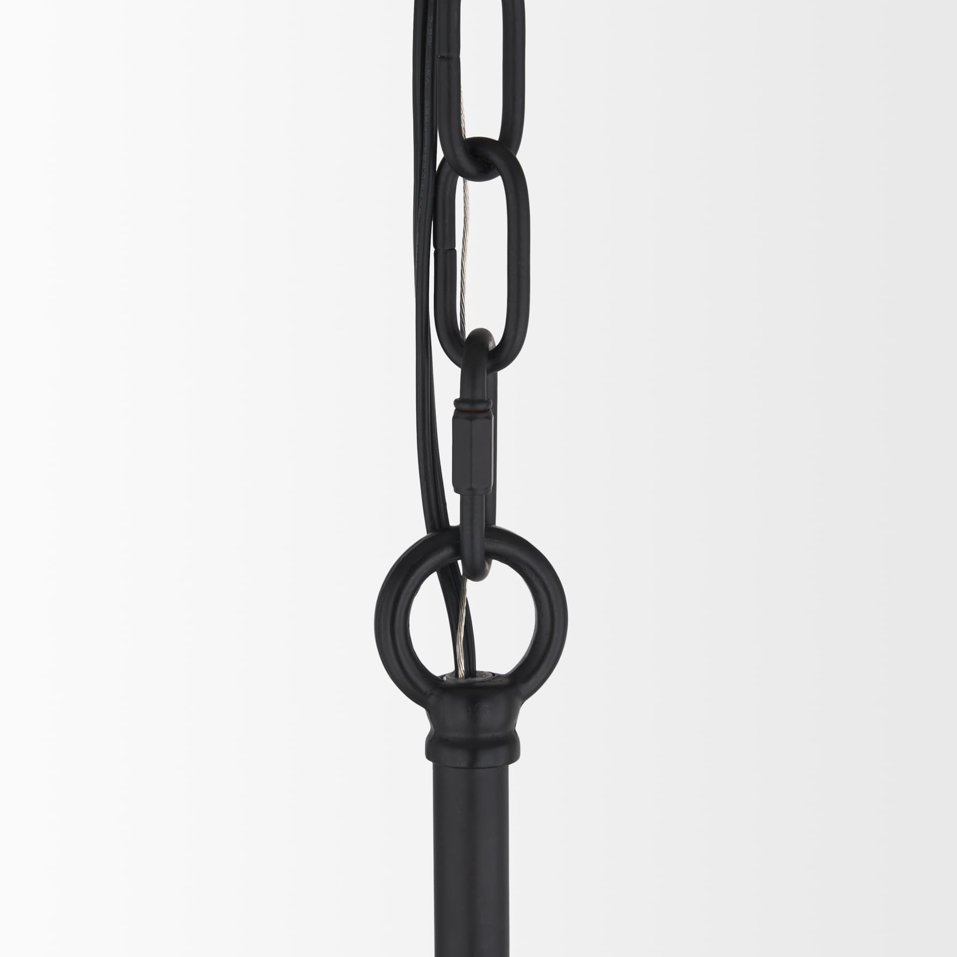 Barbara Matte Black Metal w/ Frosted Glass Globes 18-Light Chandelier — product photograph