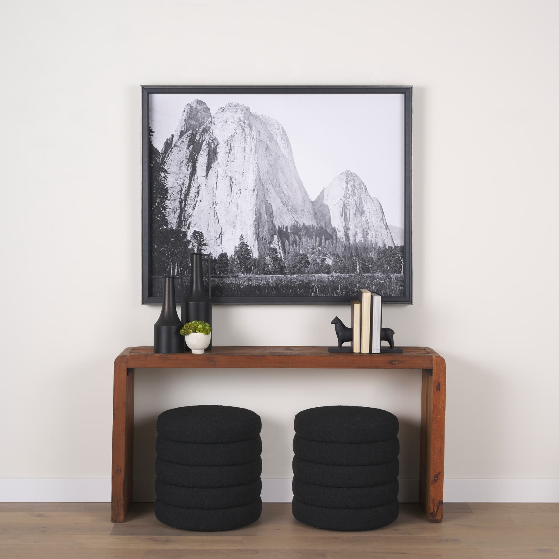 Cathedral Rock by Carleton E Watkins a Hand Embellished Textured Framed Photo Art Print — in a styled room