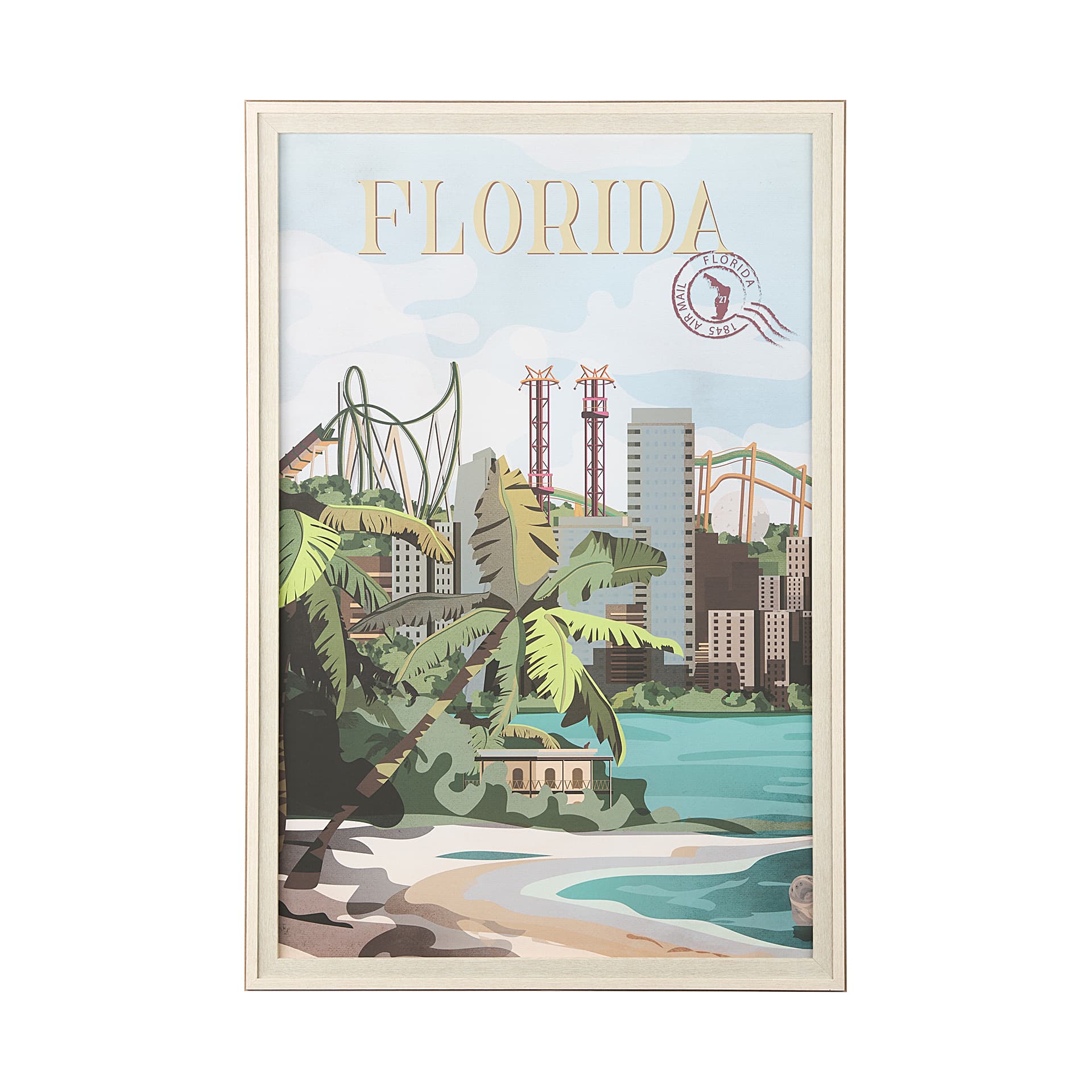 Florida Go USA (XL) by Mercana Studio a Hand Embellished Decograph Framed Art Print under Glass — product photograph