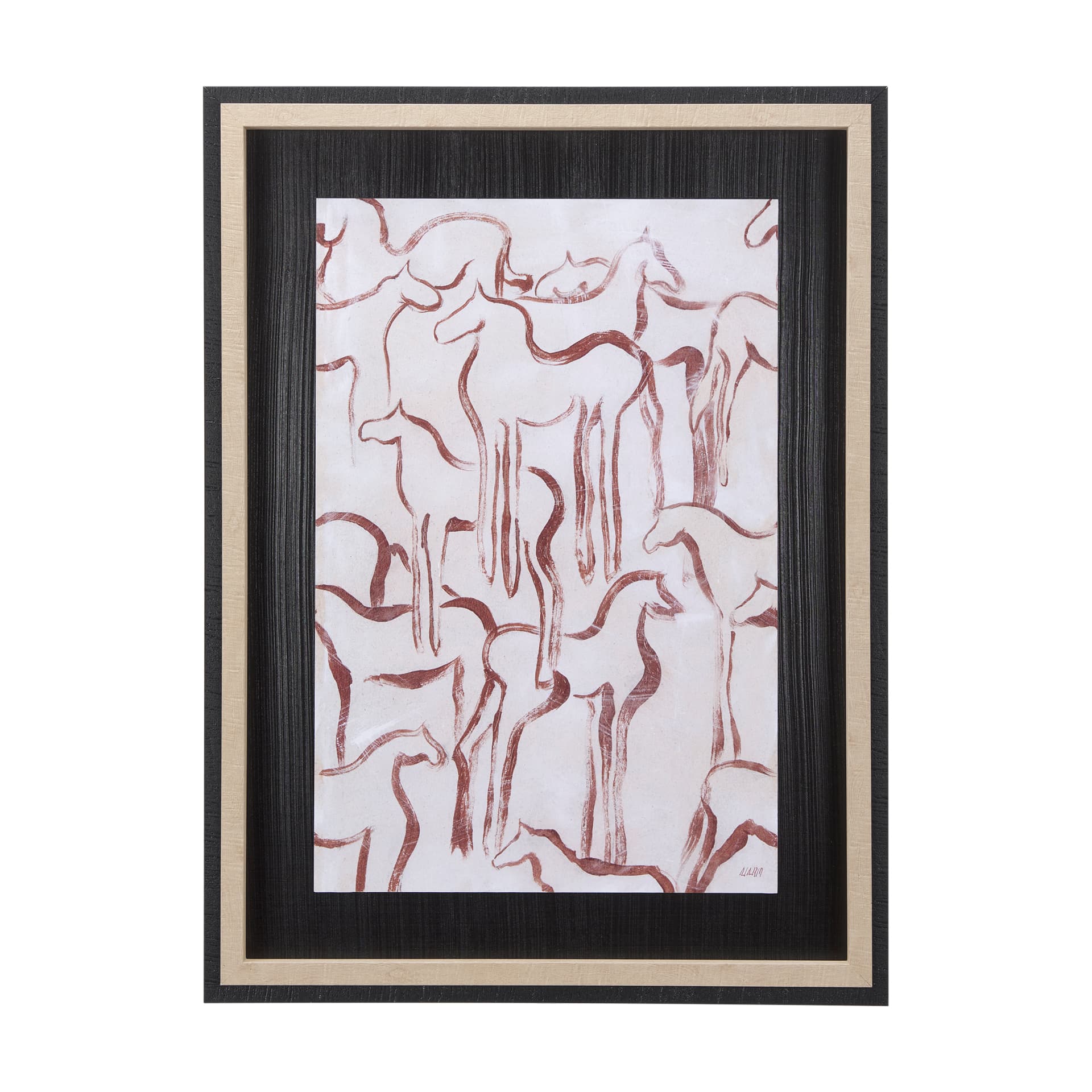 Horse Herd III by Mercana Studio a Hand Embellished Textured Framed Art Print — product photograph