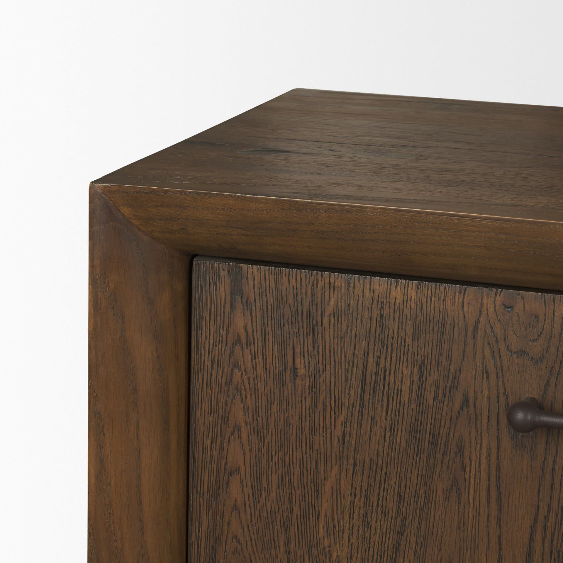 Belford 94" Dark Brown Oak Wood Media Console — product photograph