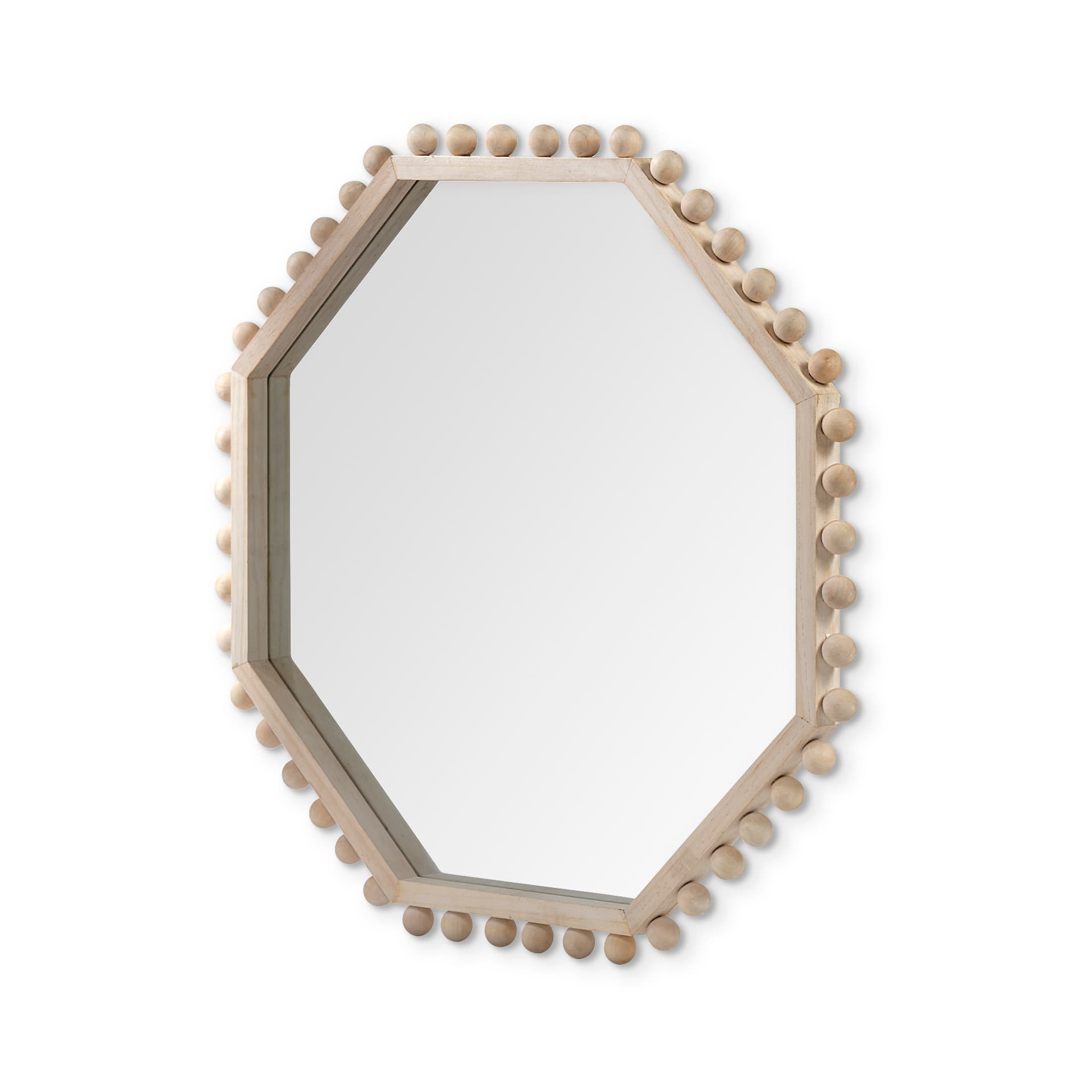 Torquay 33L x 33H Natural Wood Octagon Frame Mirror — product photograph