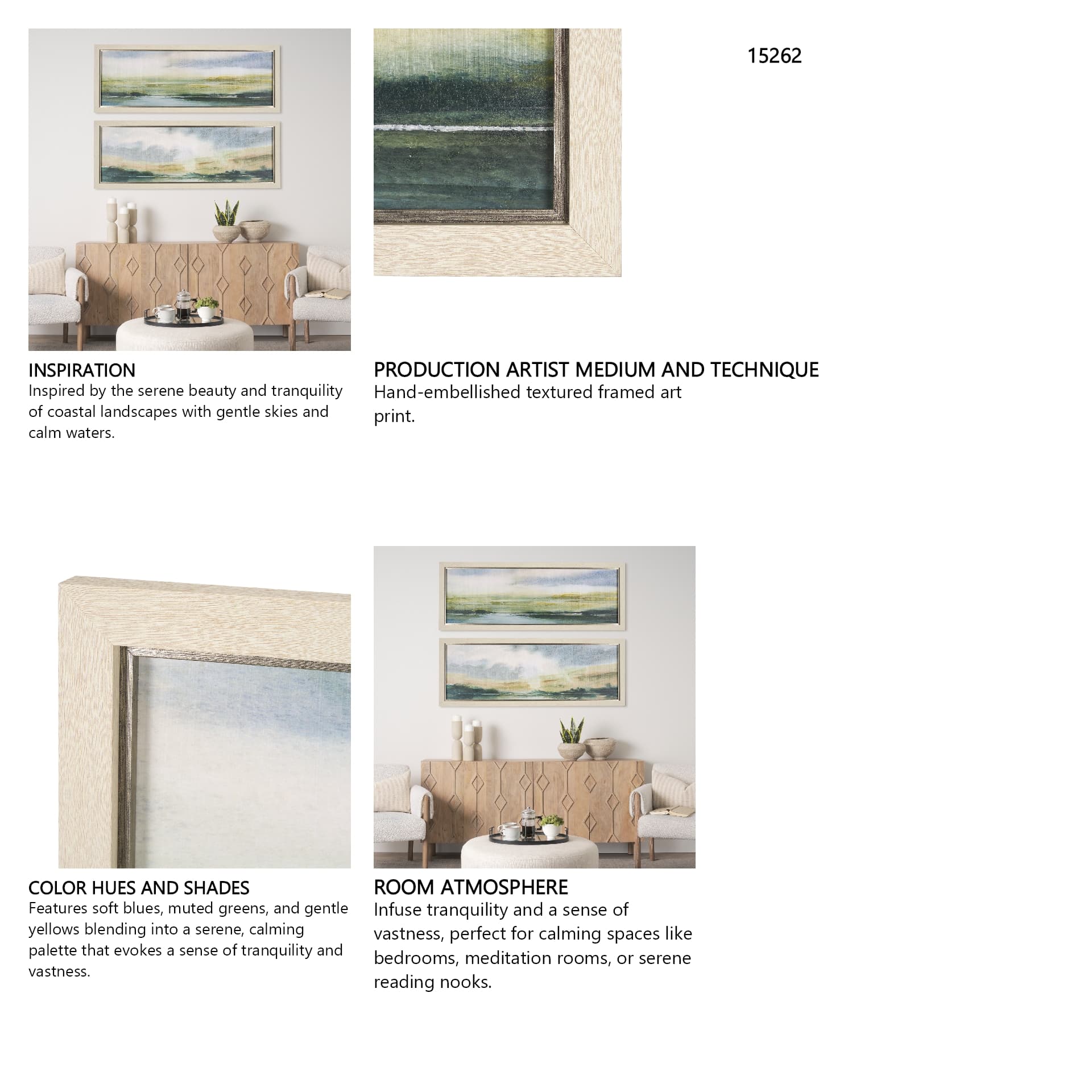 Spring Horizon I by Mercana Studio a Hand Embellished Textured Framed Art Print — in a styled room