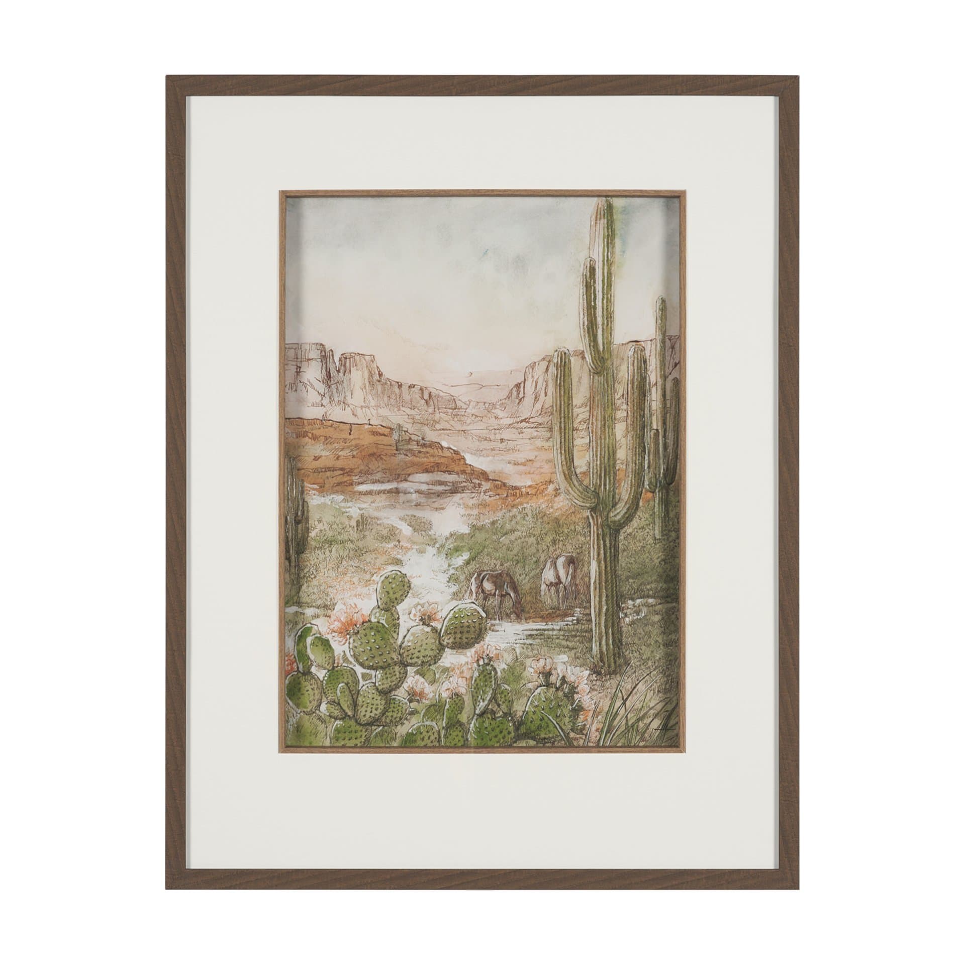 Red Rock Country III by Mercana Studio Hand-Embellished Framed Artwork Matted under Glass — product photograph