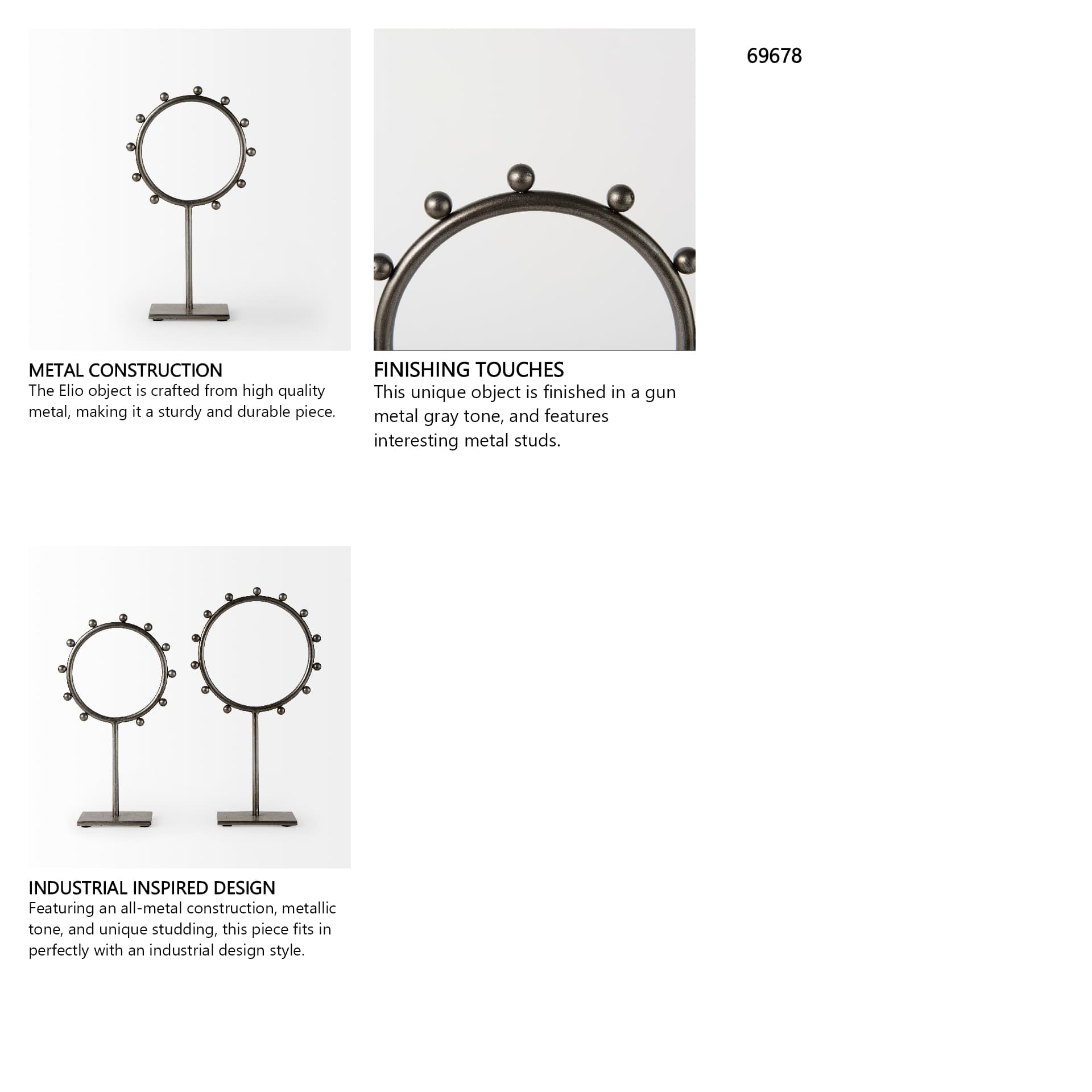Elio 7.5L x 3.0W x 13.2H Small Studded hoop object — in a styled room