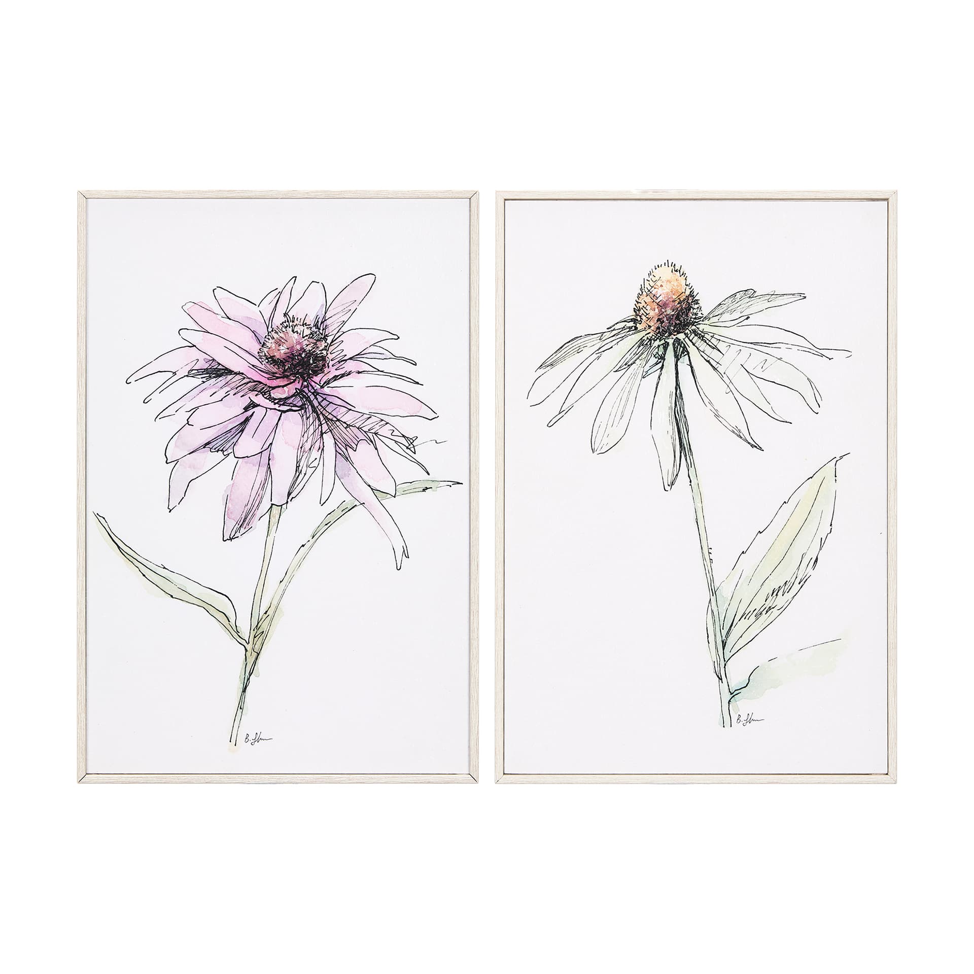 Echinacea I by Mercana Studio a Hand Embellished Textured Framed Art Print — product photograph