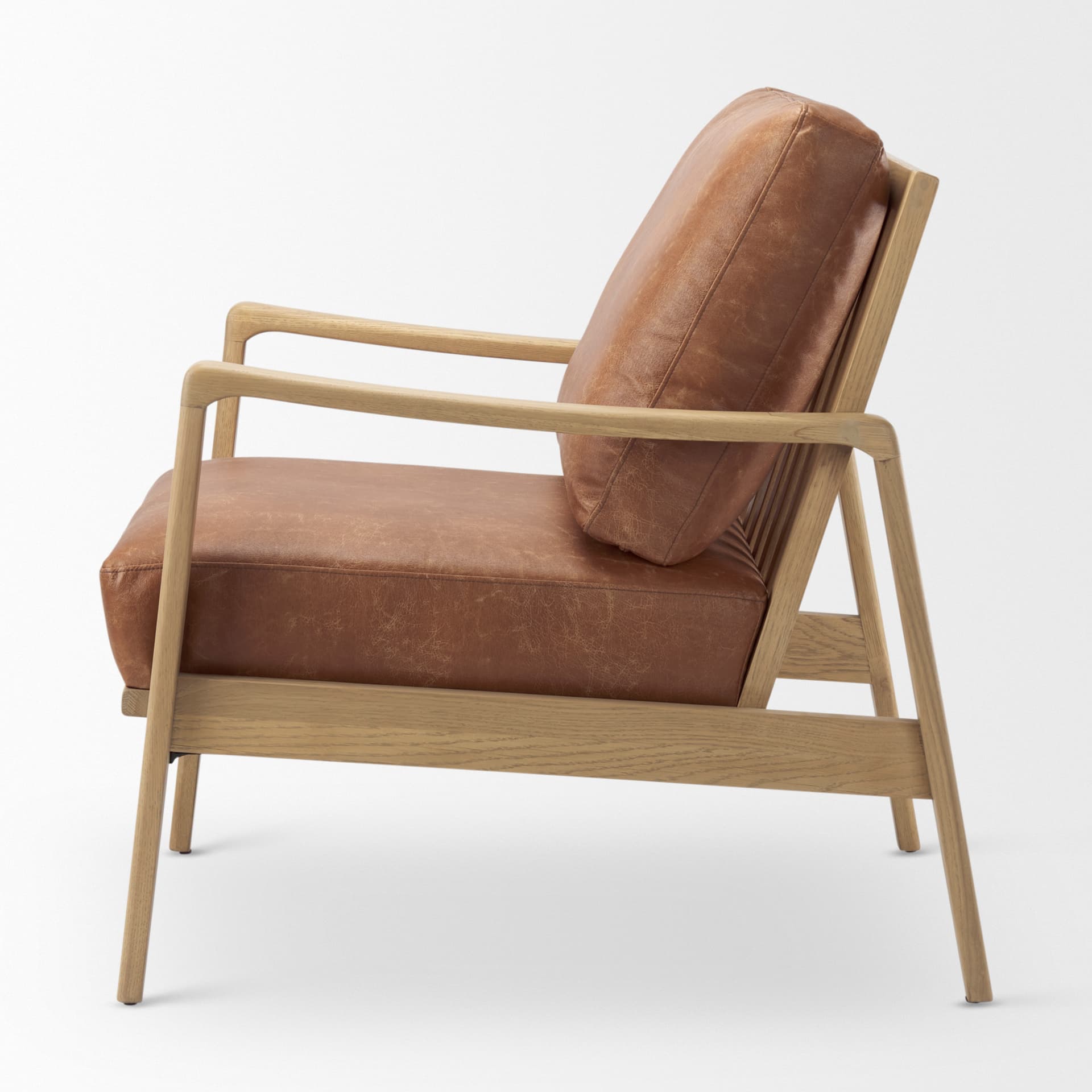 Raeleigh Tan Faux Leather Accent Chair — product photograph