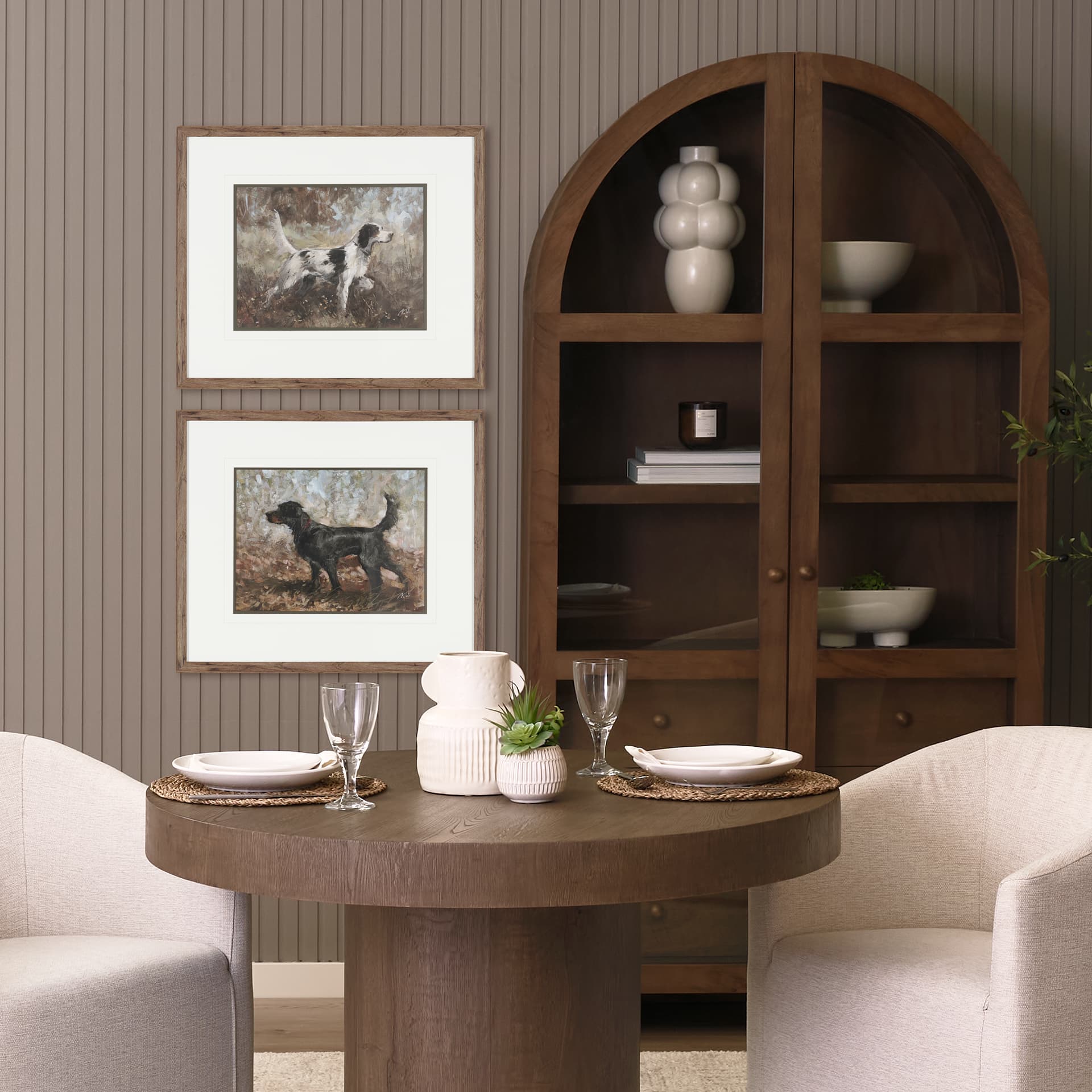 The Loyal Tracker II by Mercana Studio Textured Framed Artwork Matted under Glass — in a styled room