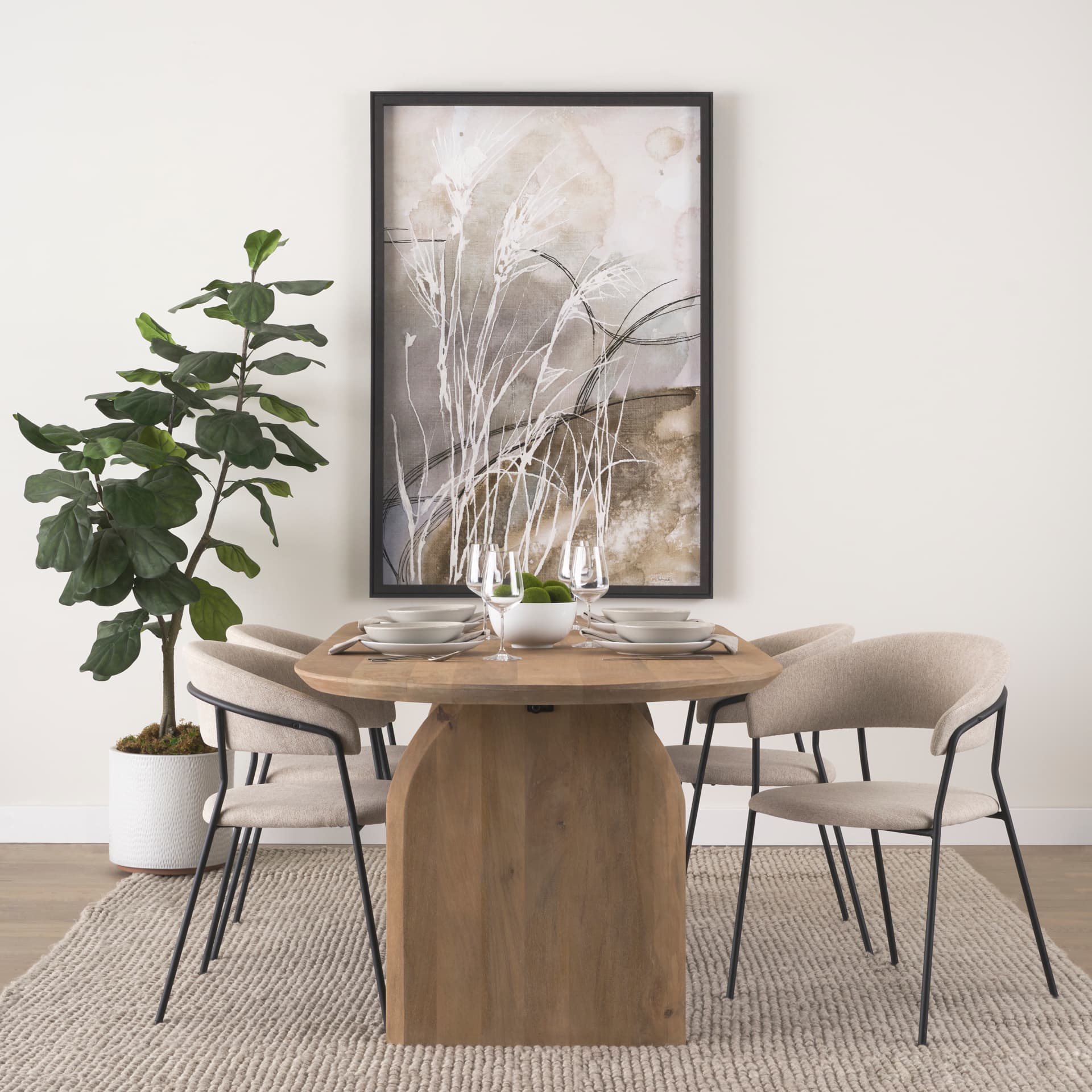 Blowing Grass II by Mercana Studio a Hand Embellished Textured Framed Art Print — product photograph