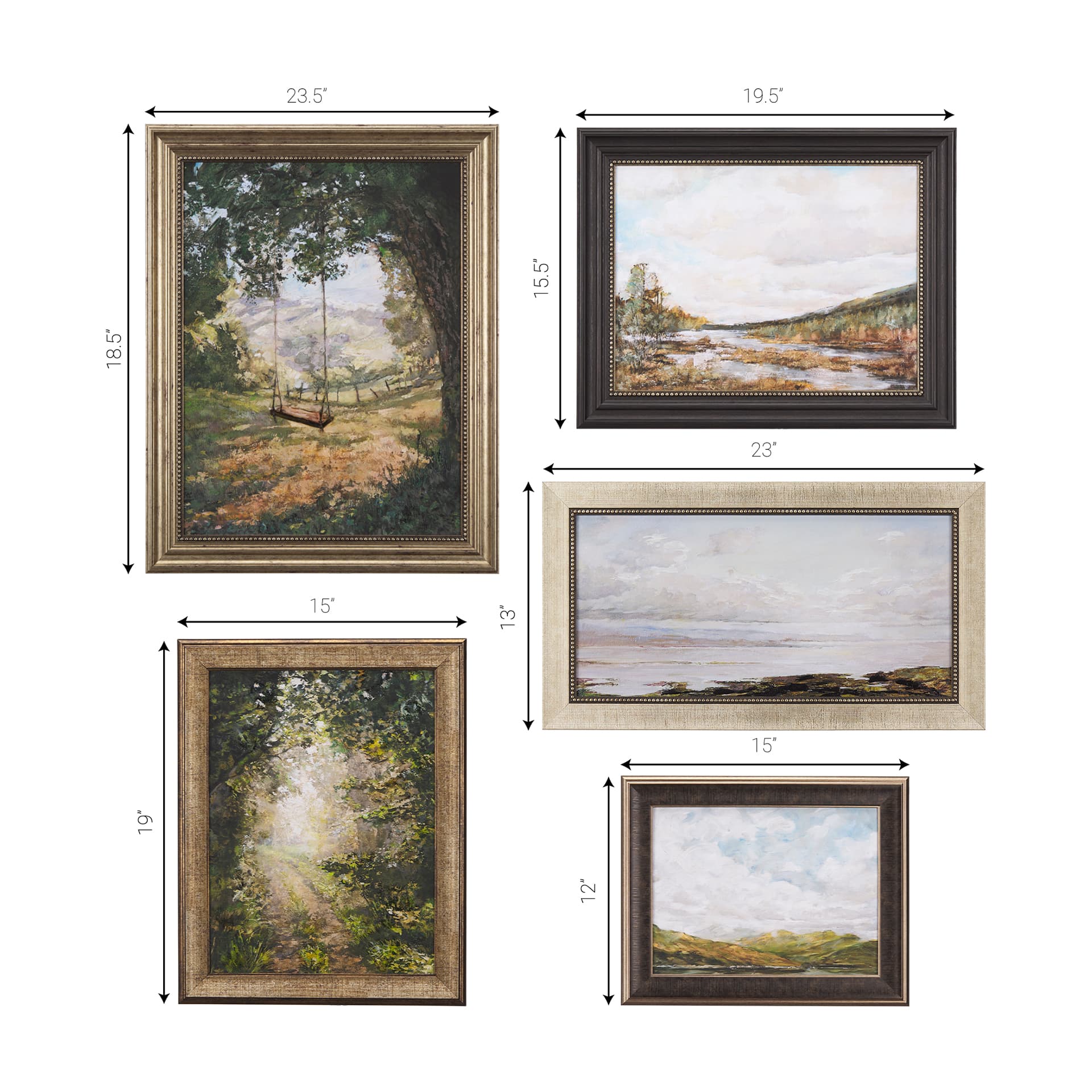 Sea View (Set of 5) by Mercana Studioa Hand Embellished Textured Framed Art Print — product photograph
