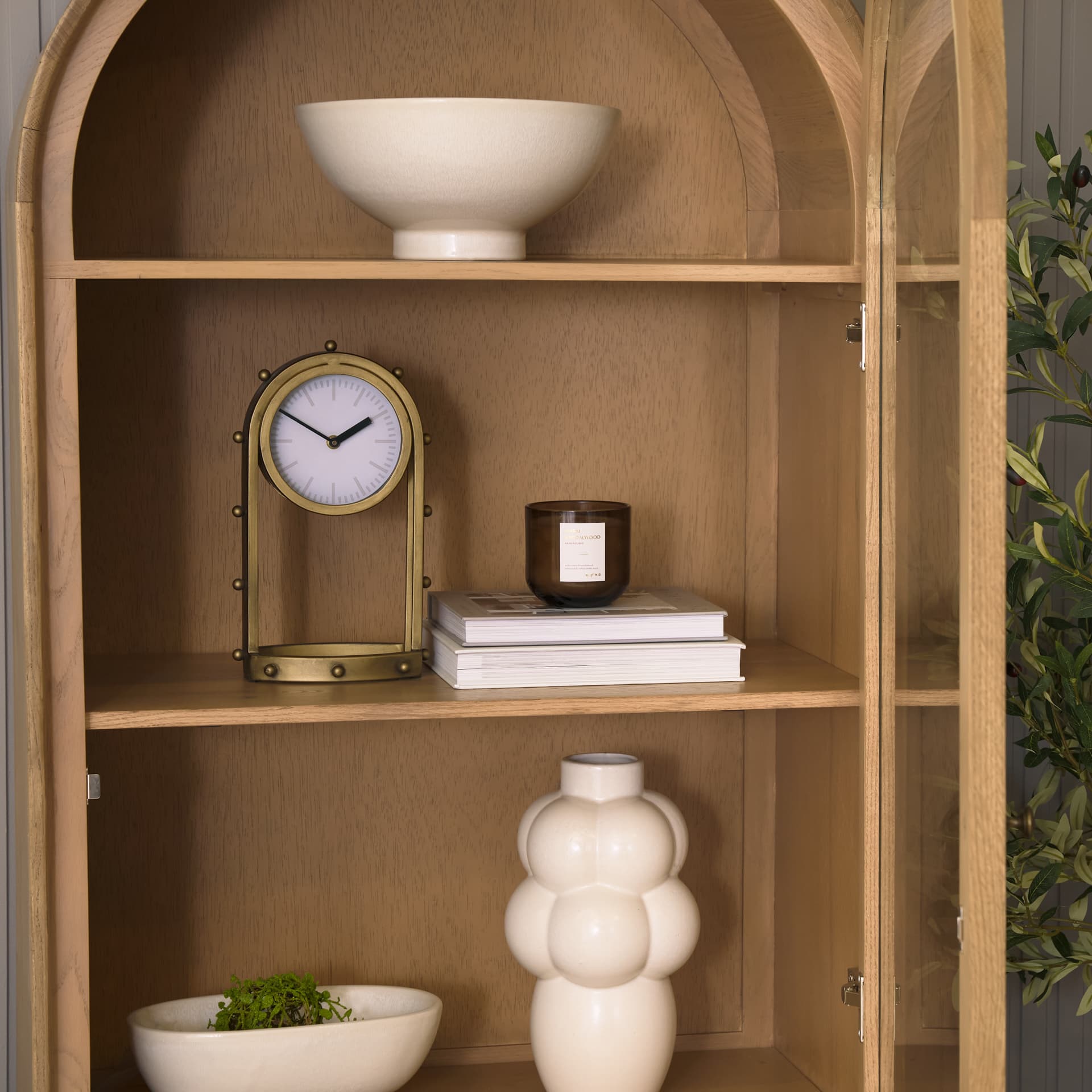Marian 7.5L x 5.7W x 13.0H Gold Studded Table Clock — product photograph