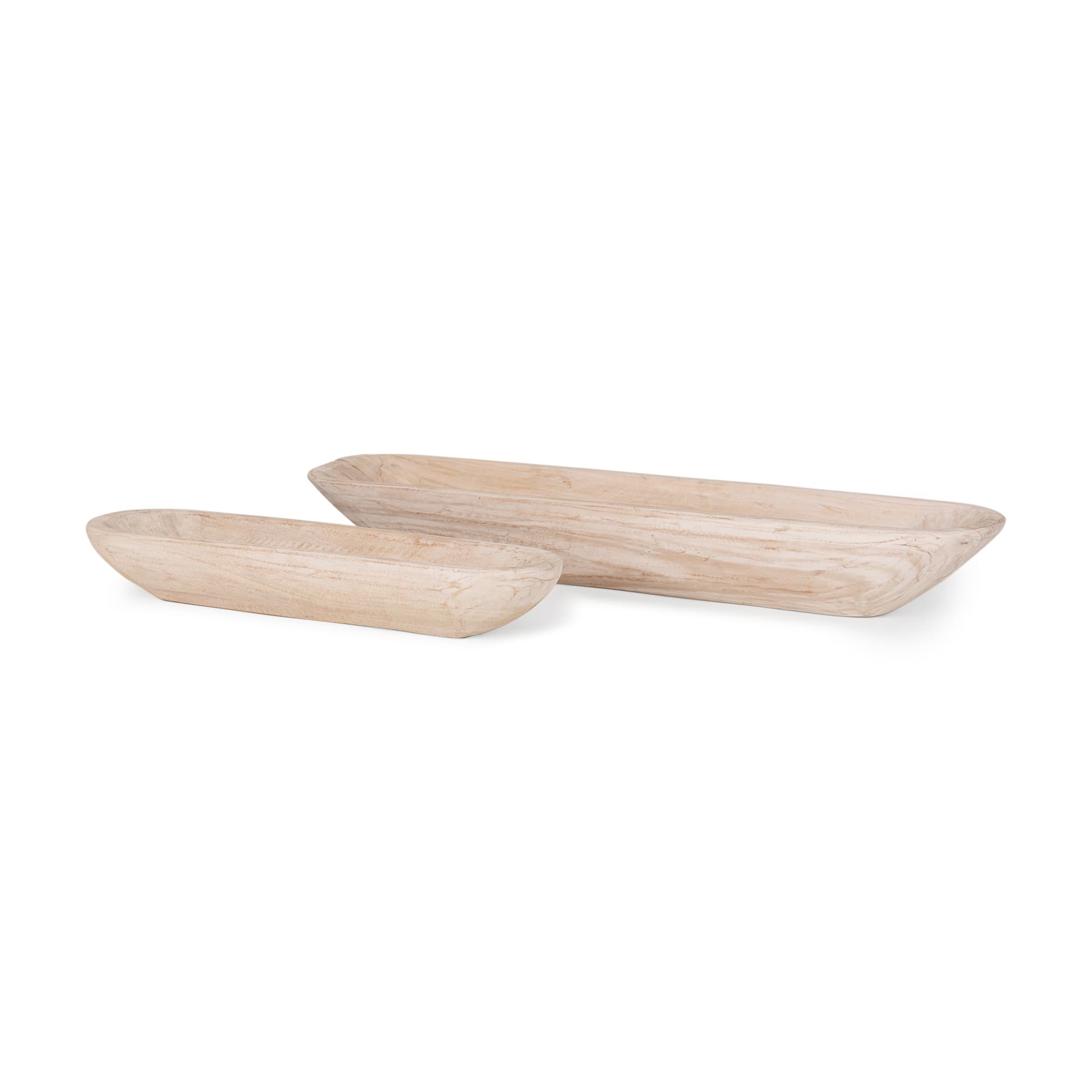 Athena Set of 2 Extra Large Light-Wash Reclaimed Wood Trays — product photograph