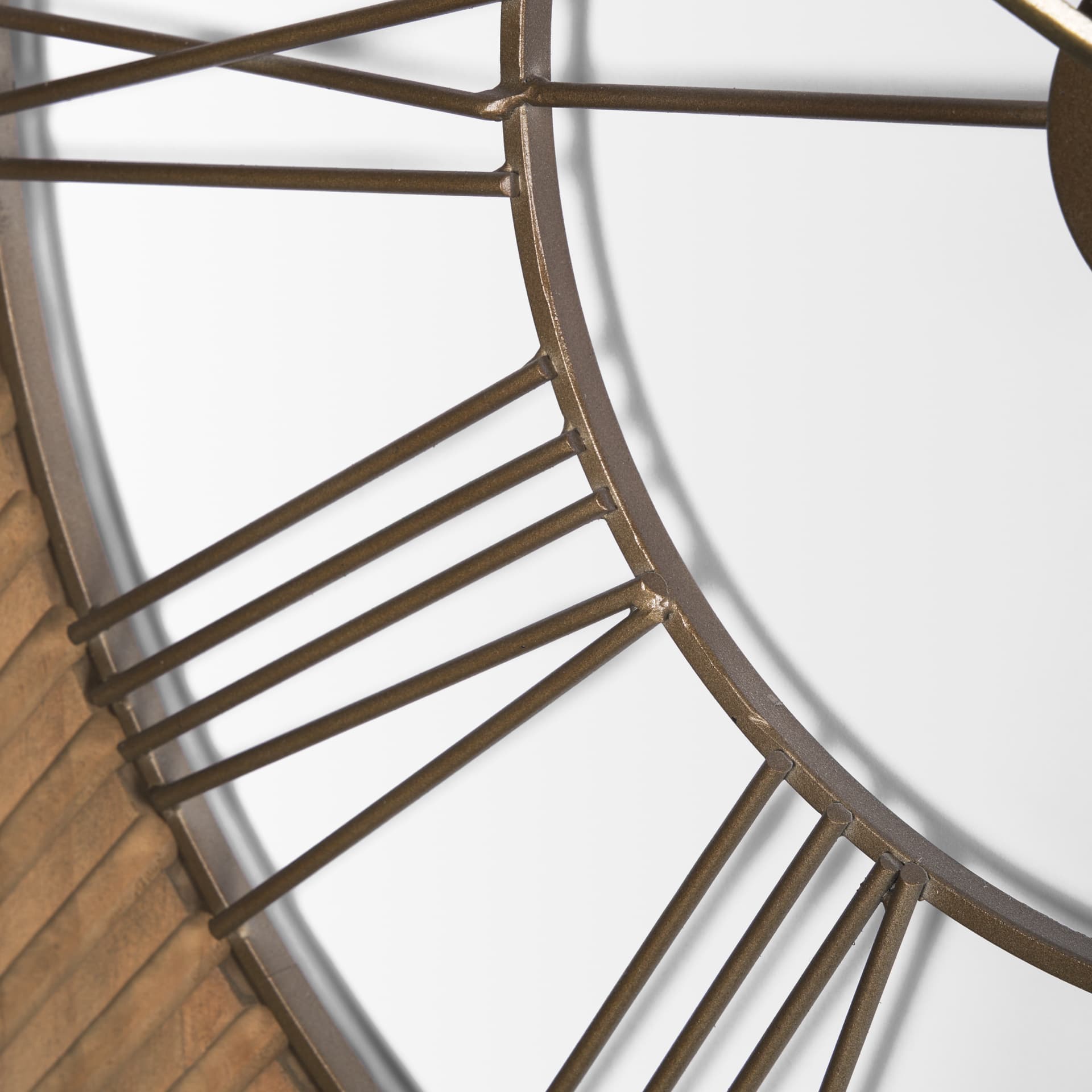 Rondell Light Brown Wood W/ Gold Metal Wall Clock — product photograph