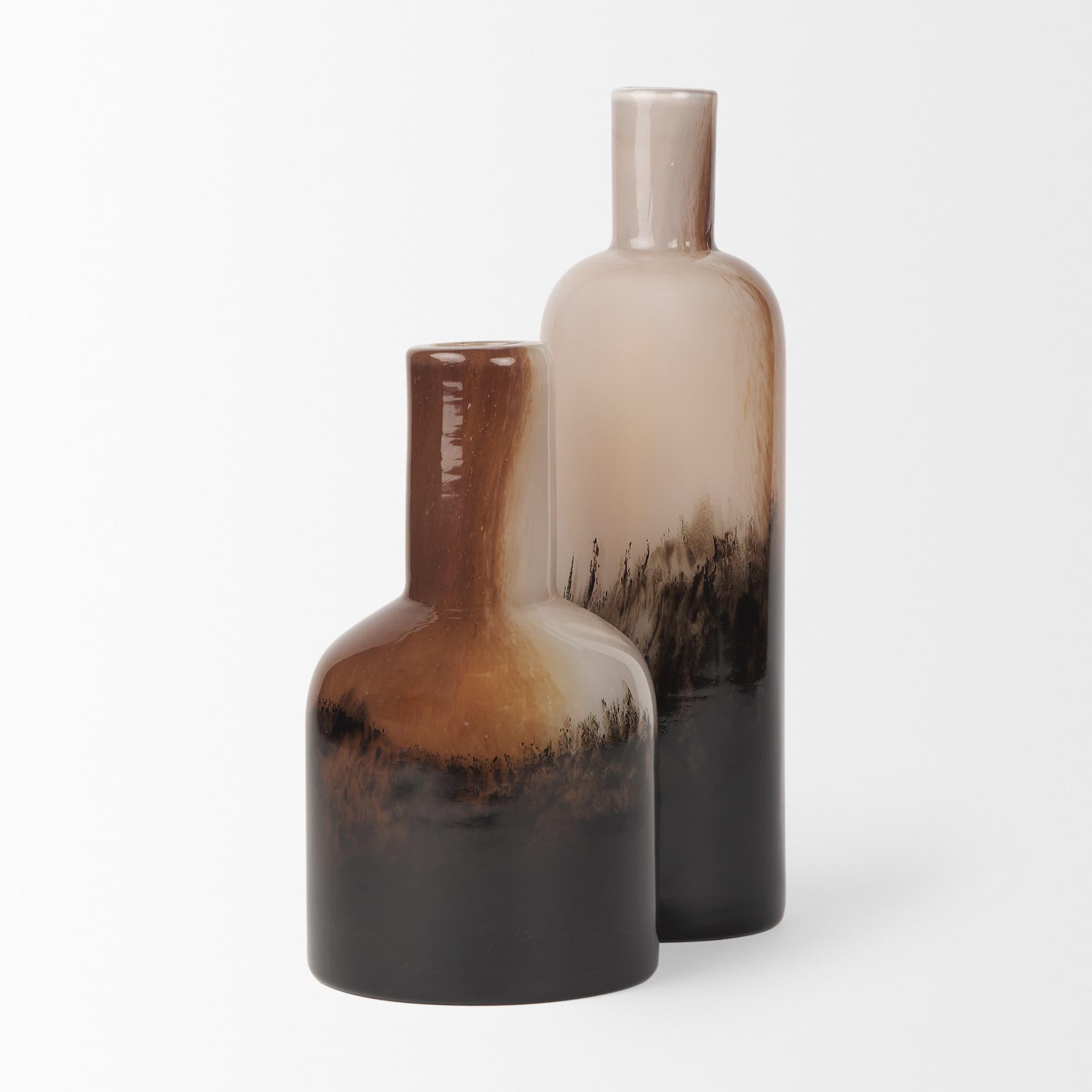 Marans Short Amber Multi-Color Glass Vase — product photograph