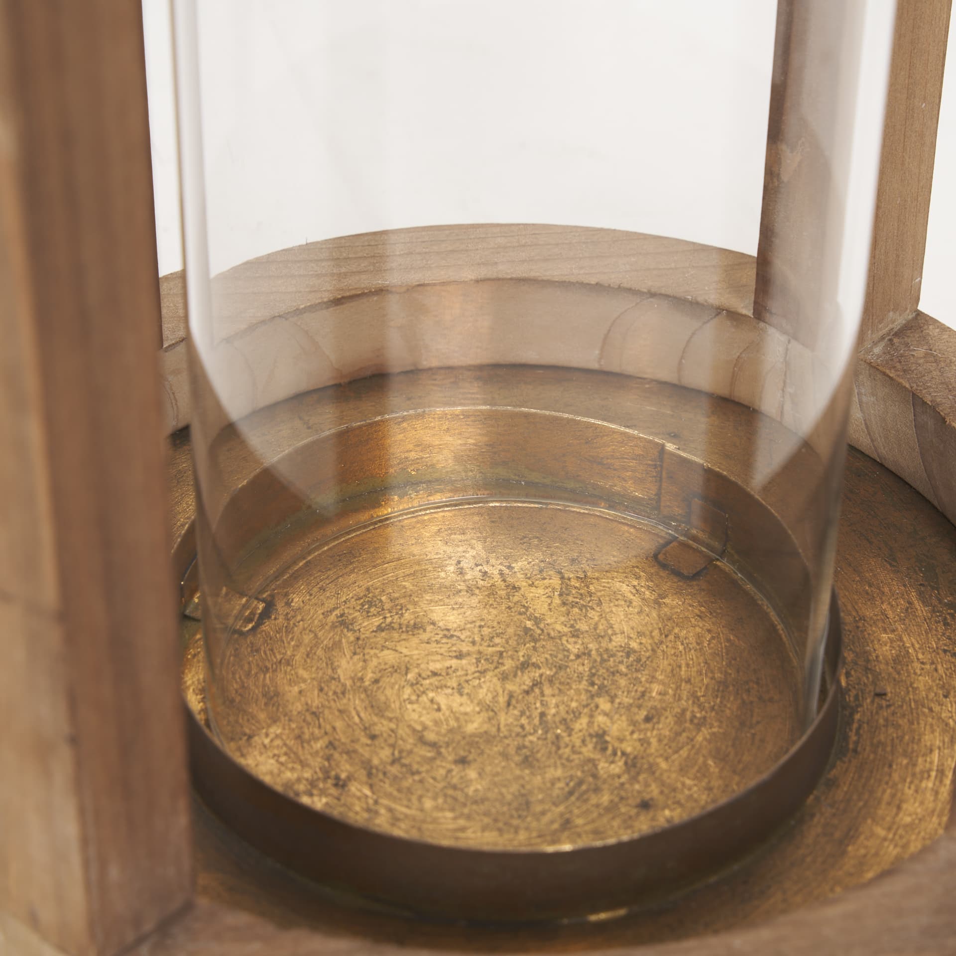 Andy II Small Natural Wood Cylindrical Lantern — product photograph