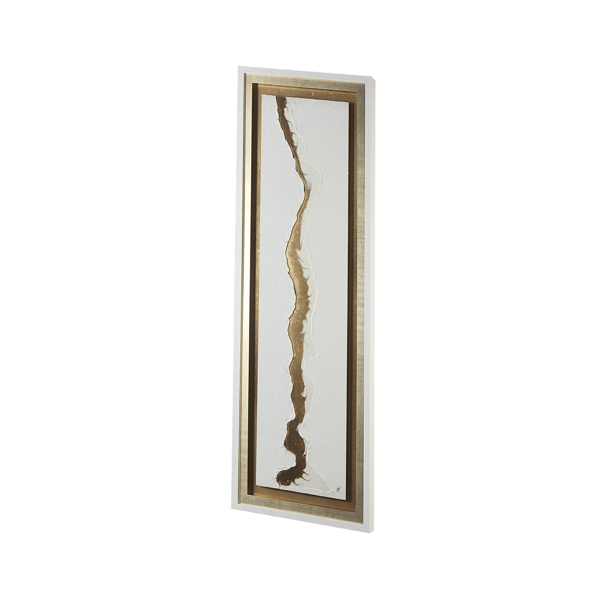 White and Gold river by Studio M a Framed Art Print Matted under Glass — product photograph