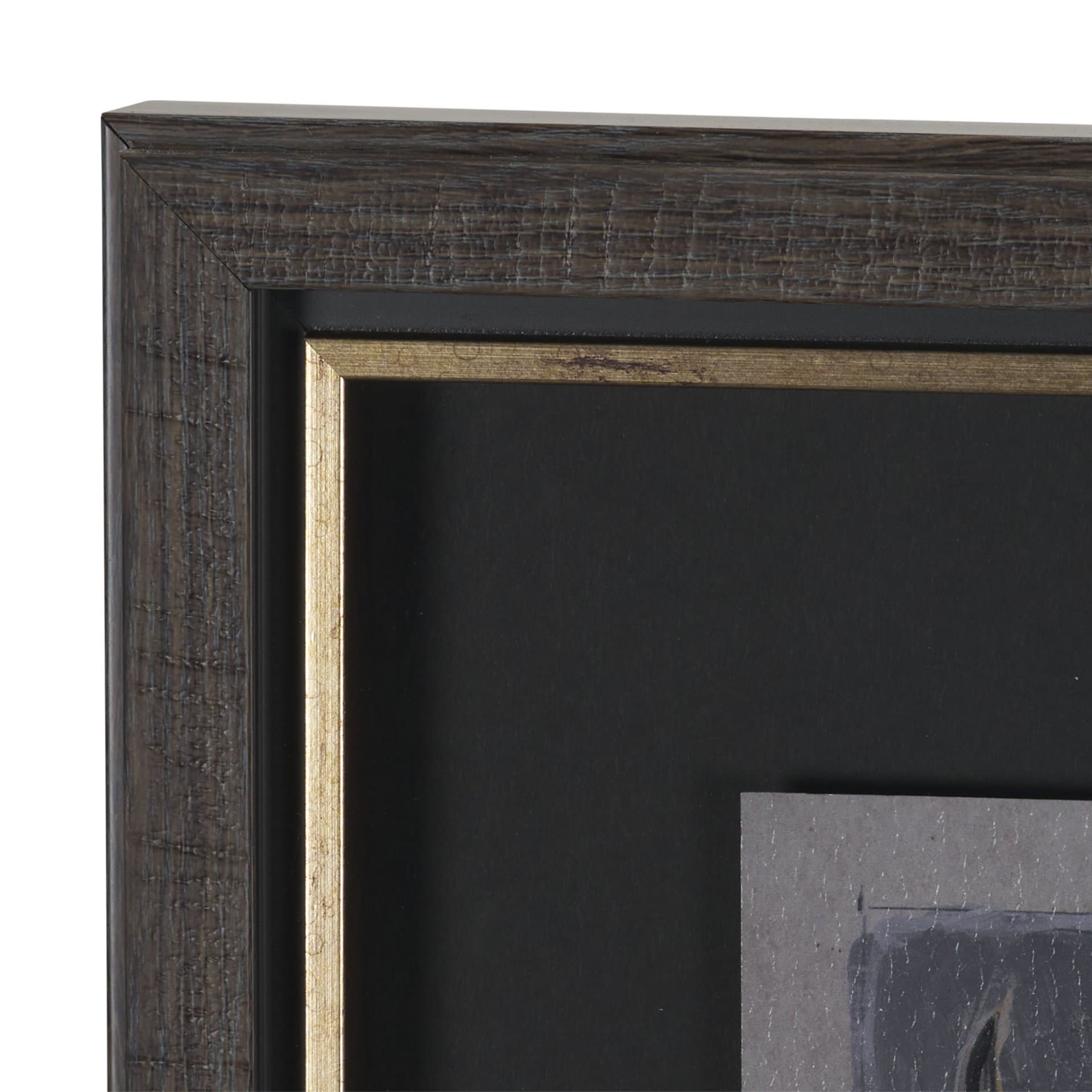 Forty-Eight by Natalia Boychenko-Tariq Hand-Embellished Textured Framed Artwork Matted under Glass — product photograph