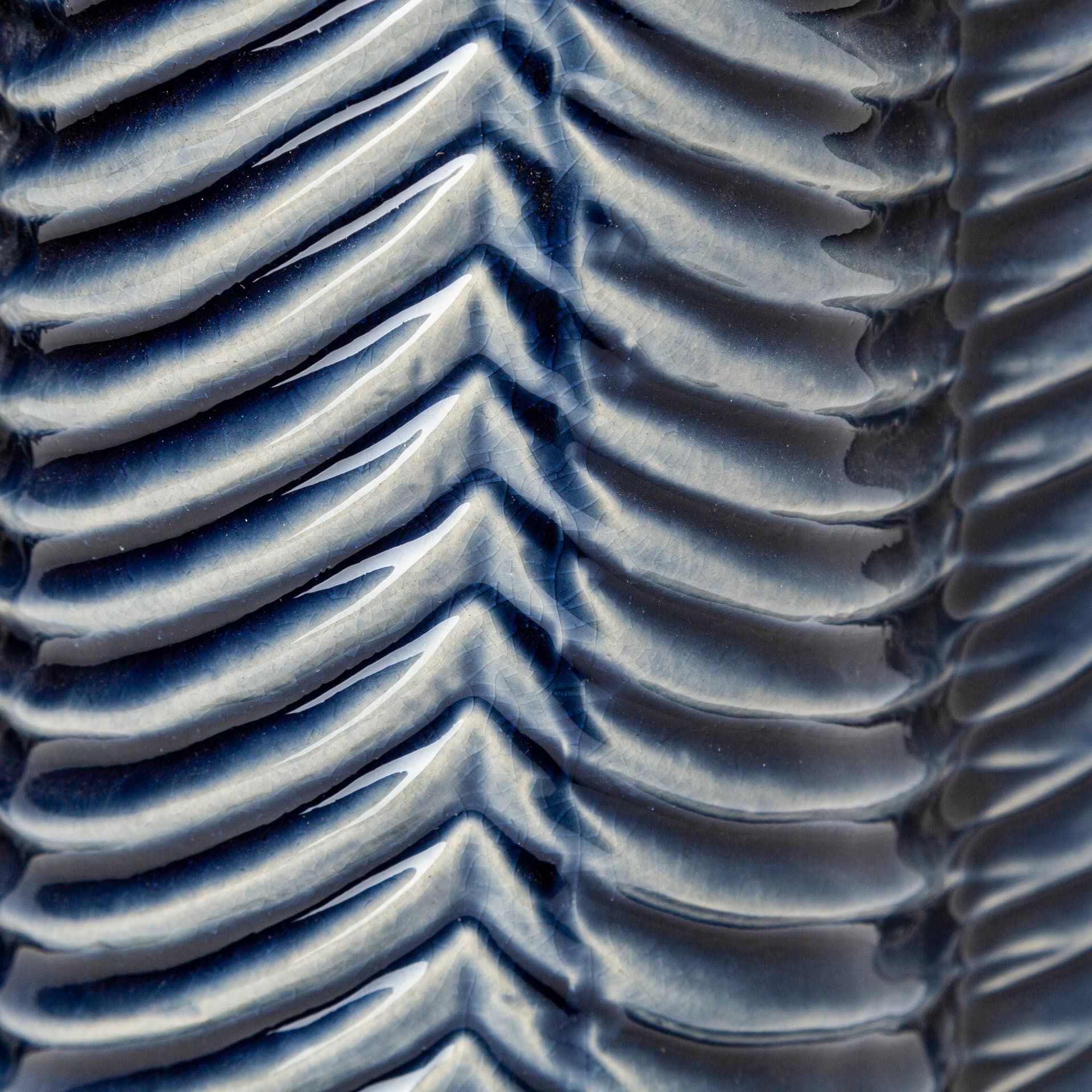 Bashir I Small Dark Navy Gloss Ceramic Vase — product photograph