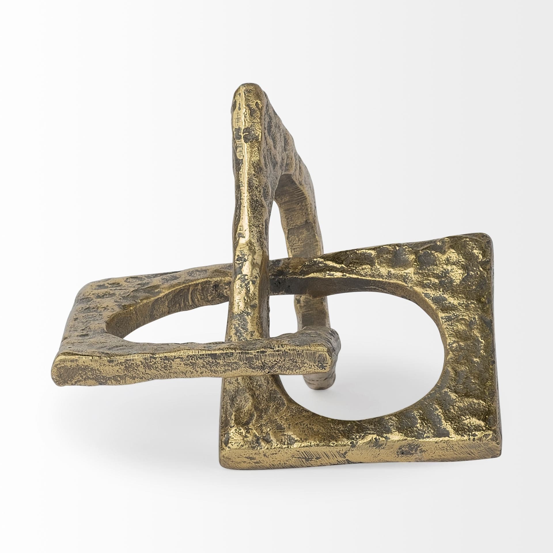Delaunay I (Large) 10L X9W Gold Hammered Metal Interlinked Patterned — product photograph
