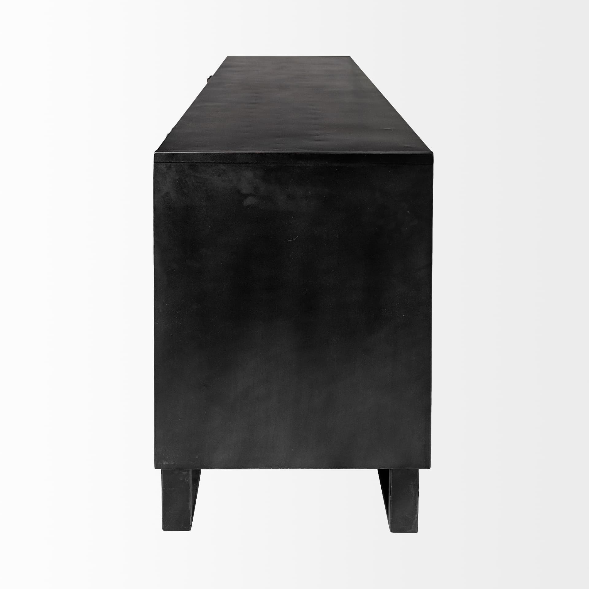 Alvin 82x20 Brown Solid Wood With Black Metal Frame 3 Drawer 2 Cabinet Door Sideboard — product photograph