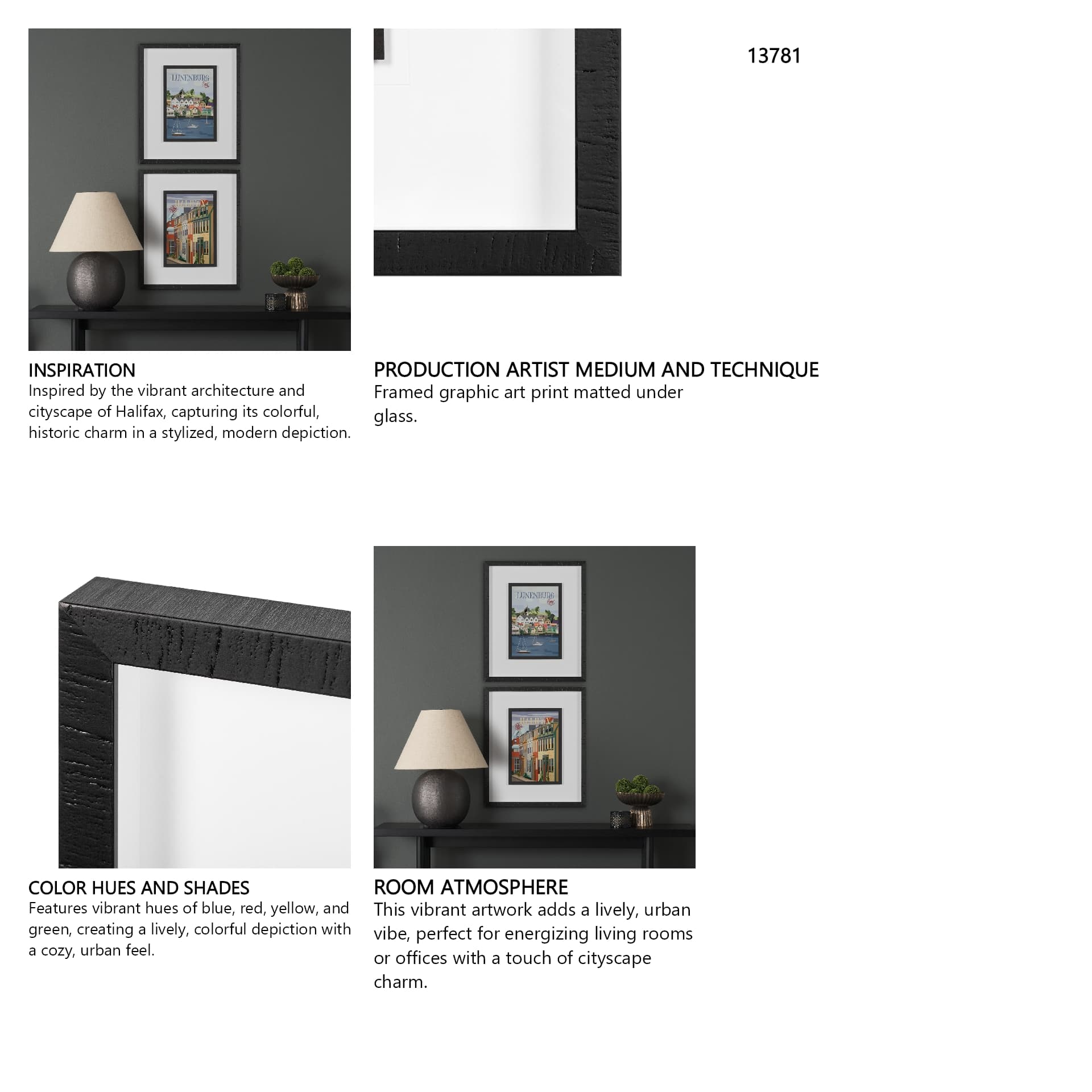 Halifax Go Canada (M) by Mercana Studio a Framed Art Print Matted under Glass — in a styled room