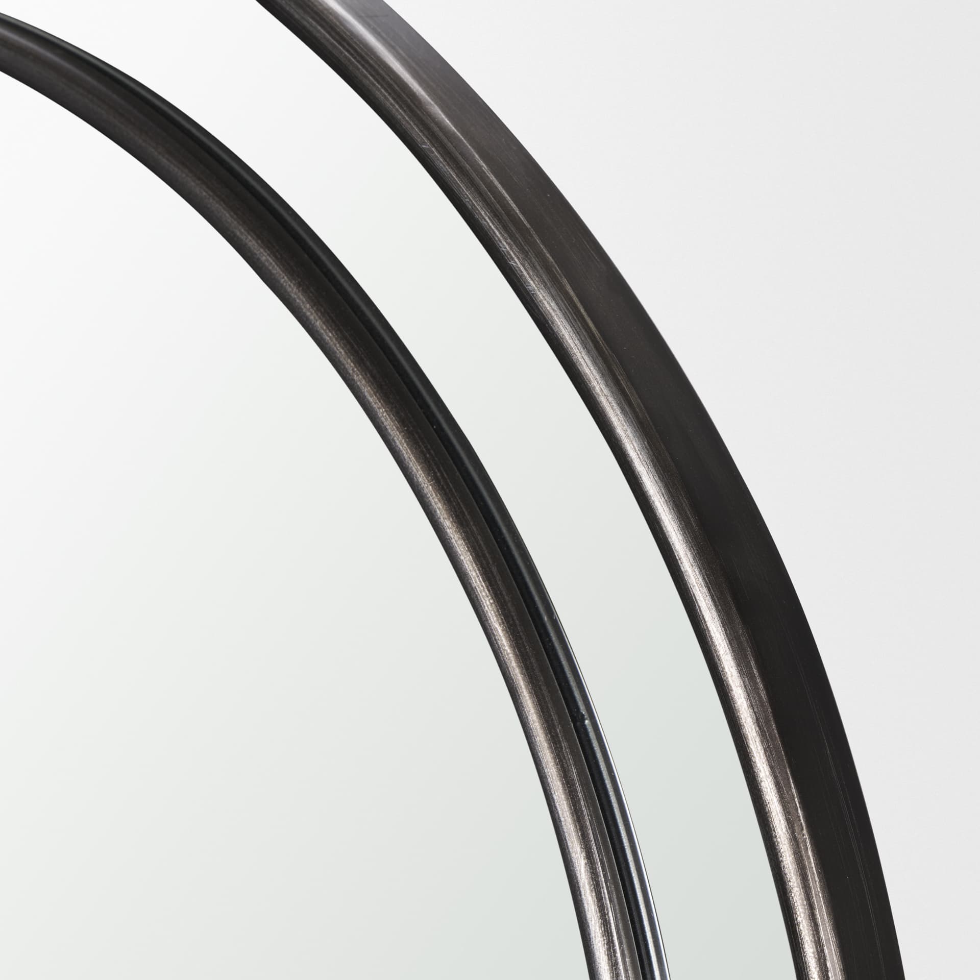 Tiffany Brushed Black Metal Double Frame Arched Mirror — product photograph