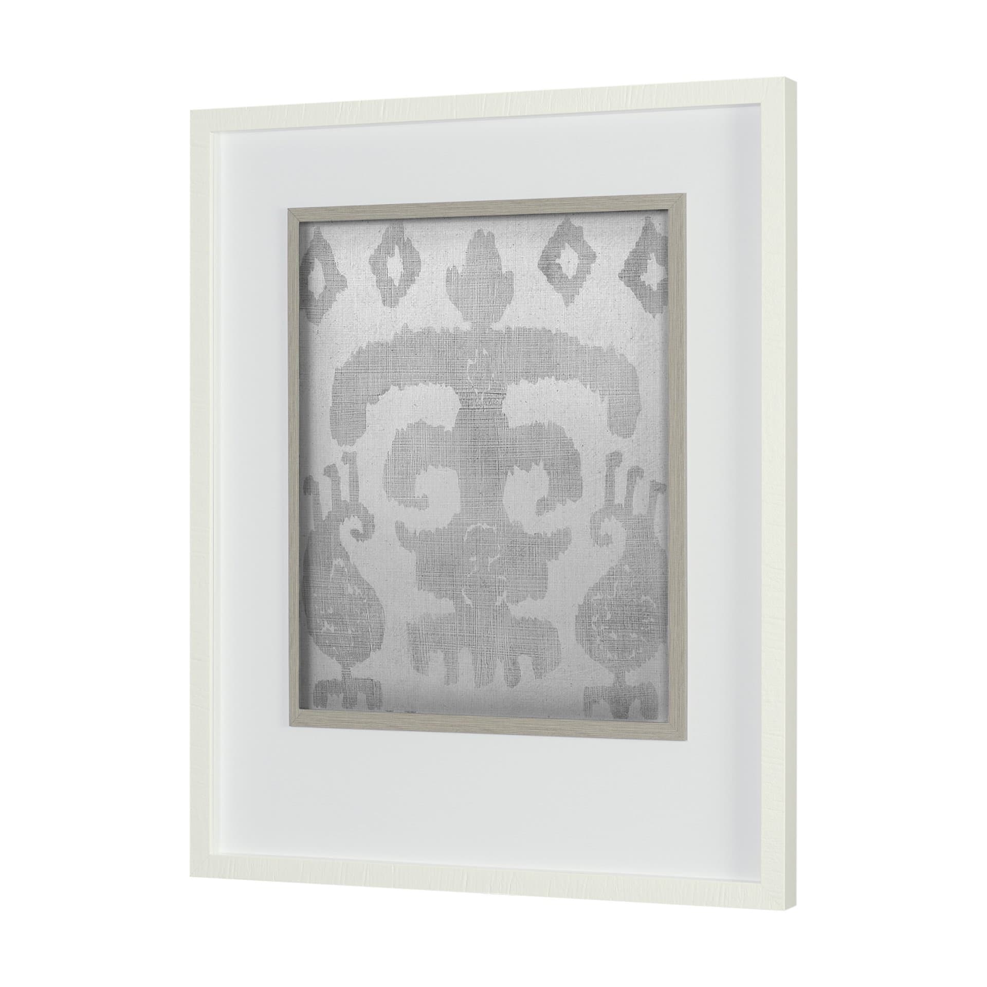 Shadow Ikat III by Chariklia Zarris a Hand Embellished Textured Framed Art Print Matted under Glass — product photograph