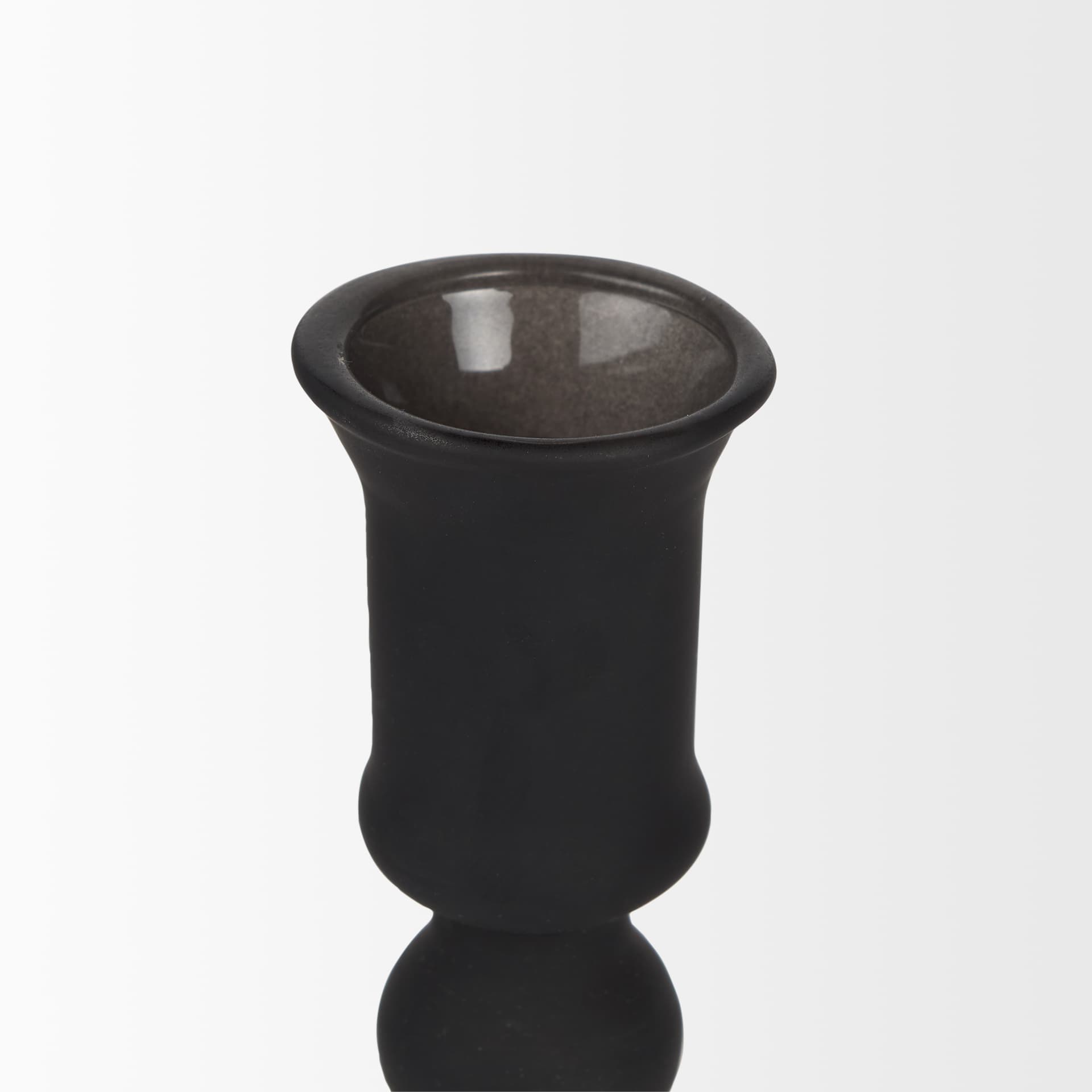Haute Large Matte Black Blown Glass Candlestick — product photograph