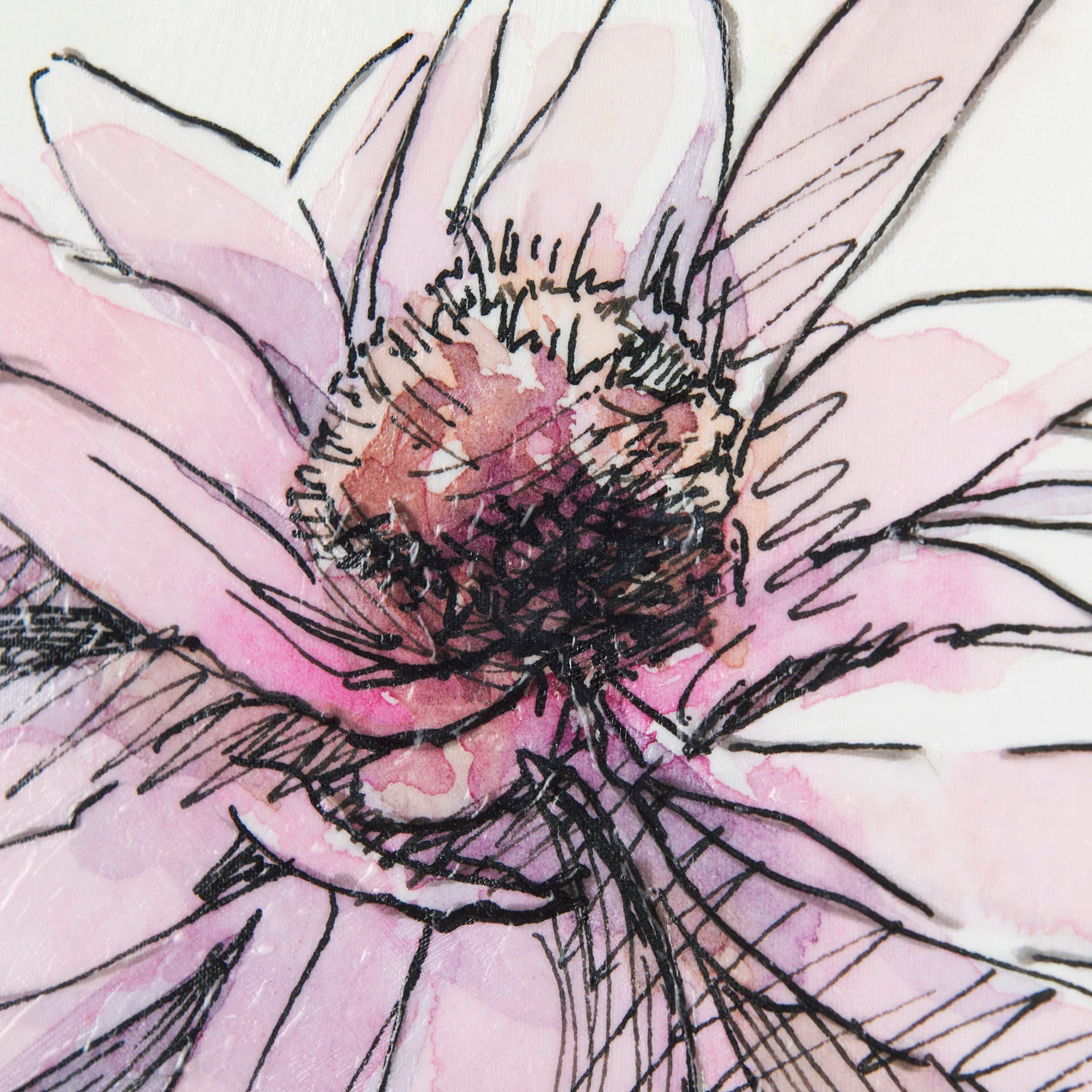Echinacea I by Mercana Studio a Hand Embellished Textured Canvas — product photograph