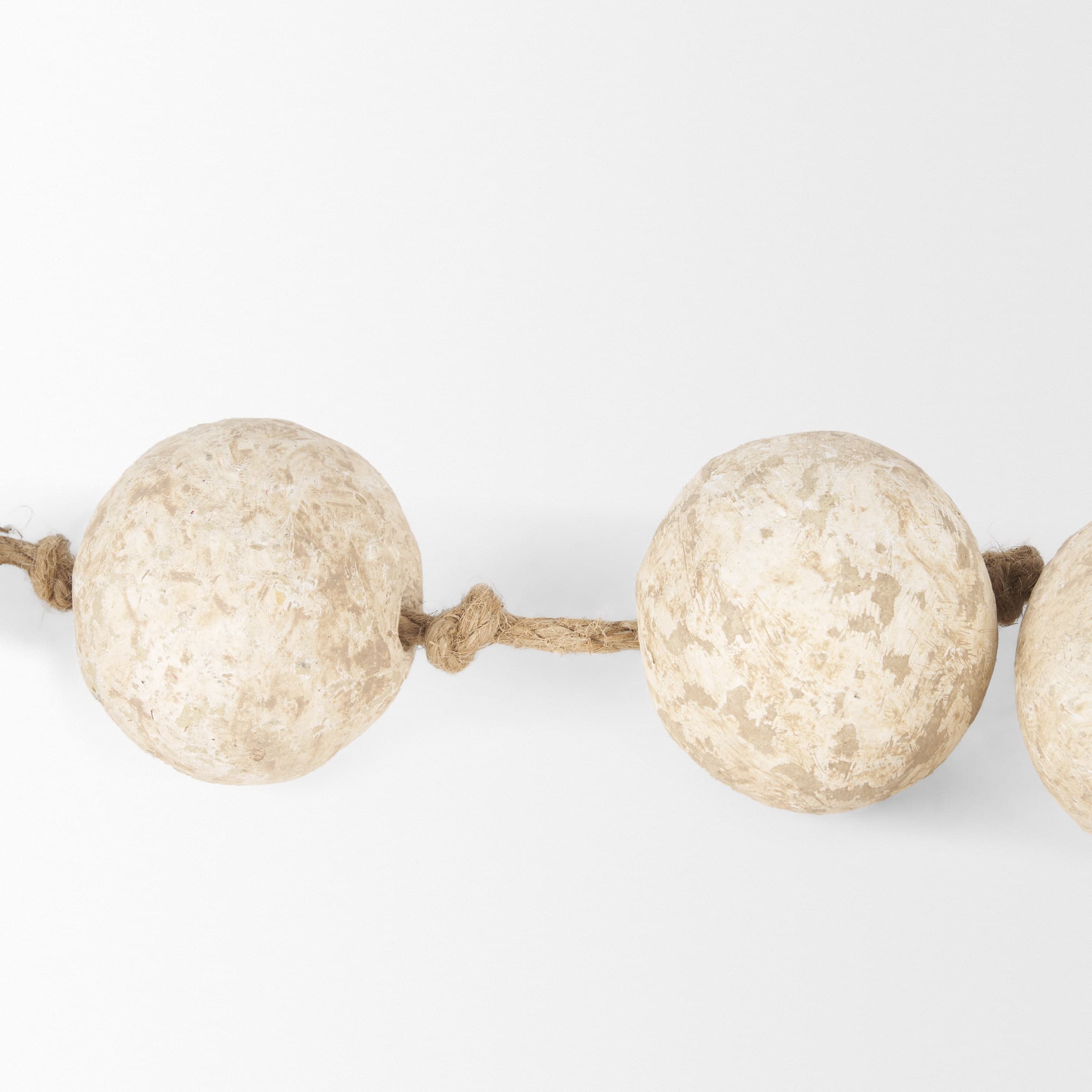 Varamala Beige Paper Mache Sphere Garland — product photograph