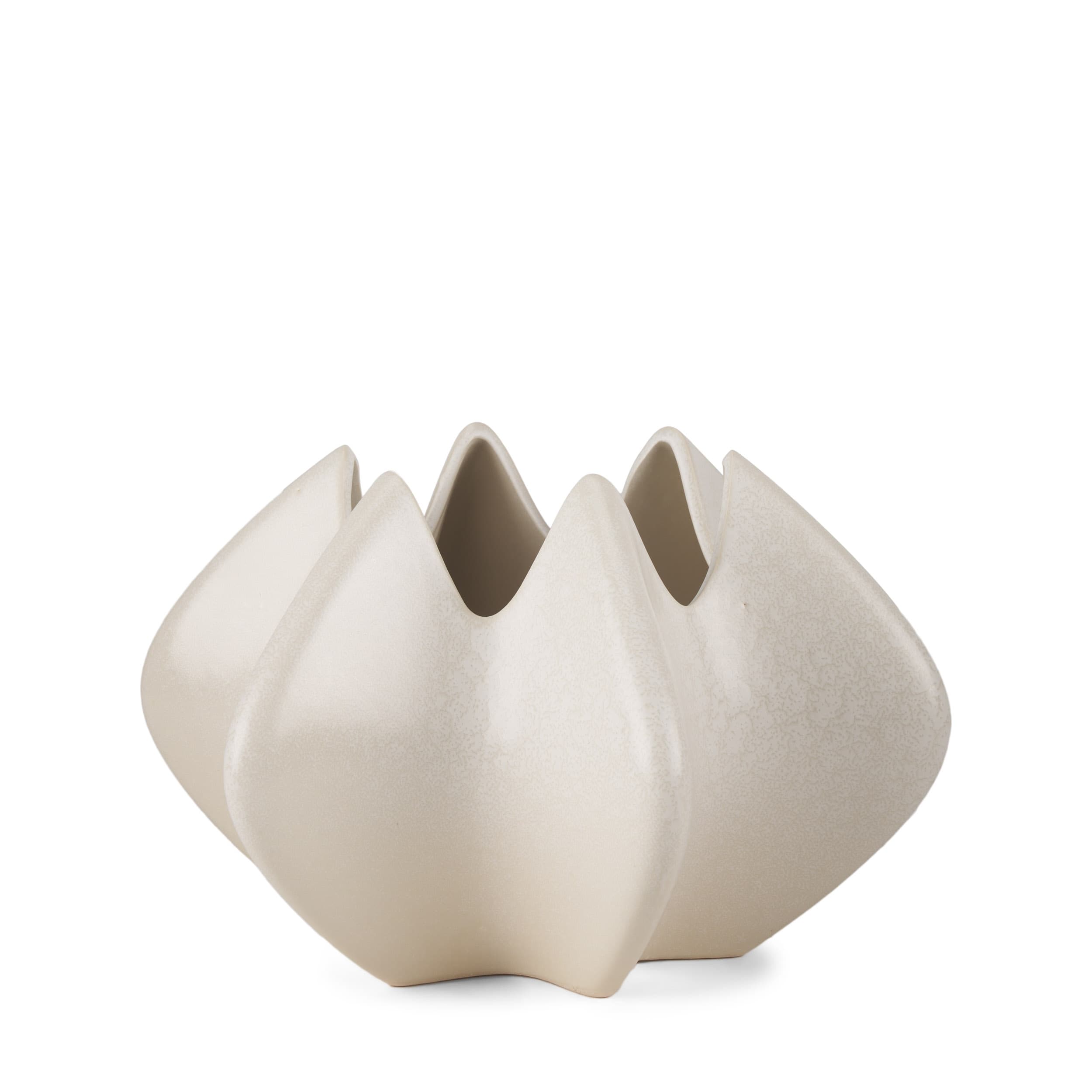 Ulrich Sculptural Cream Glazed Ceramic Vase — product photograph