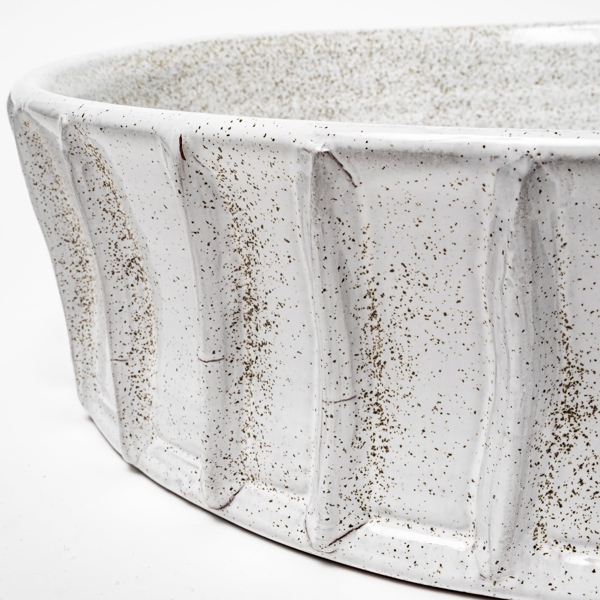 Silone (Large) 16L x 16W White Ceramic Bowl — product photograph