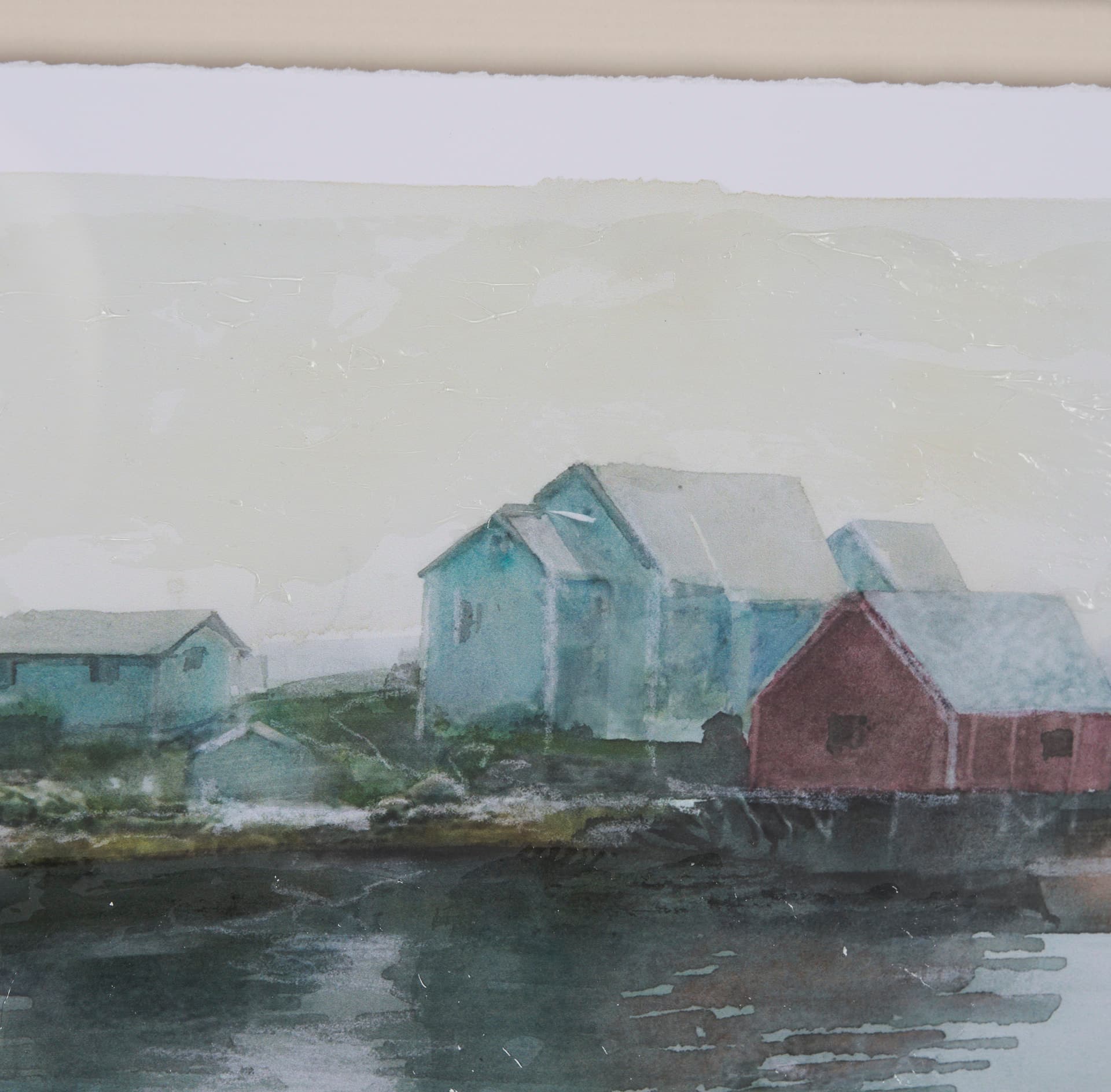 East Coast View II by Mercana Studio a Hand Embellished Framed Art Print Matted under Glass — product photograph