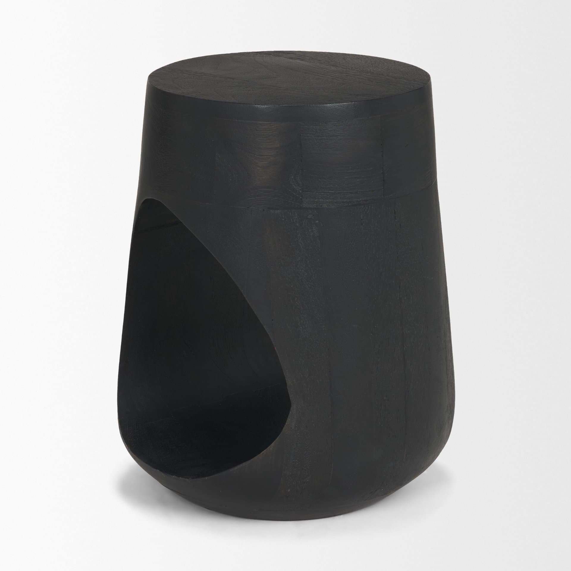 Cove Dark Brown Sculptural Open Side Table — product photograph